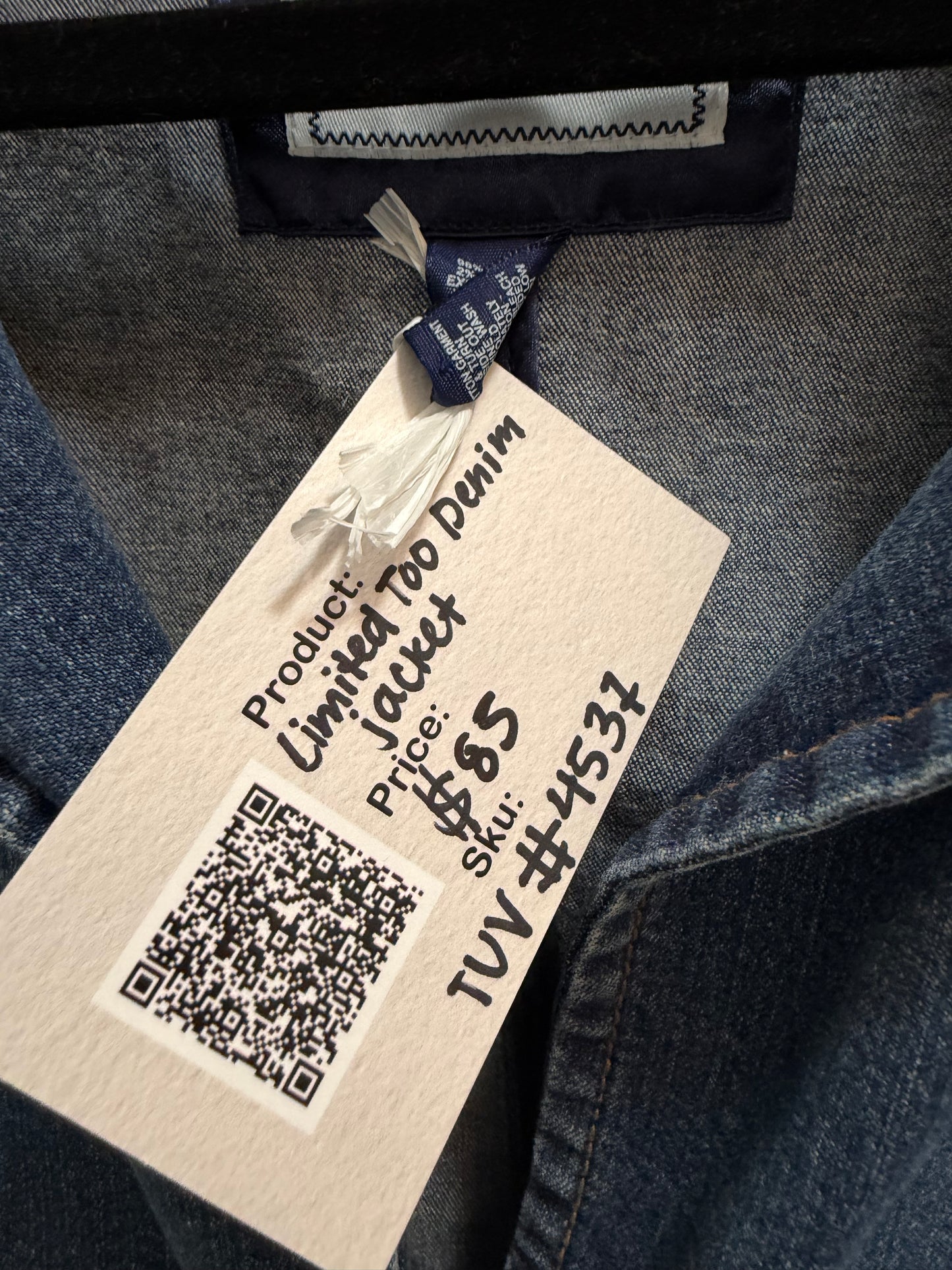 Limited Too denim jacket - SKU TUV #4537