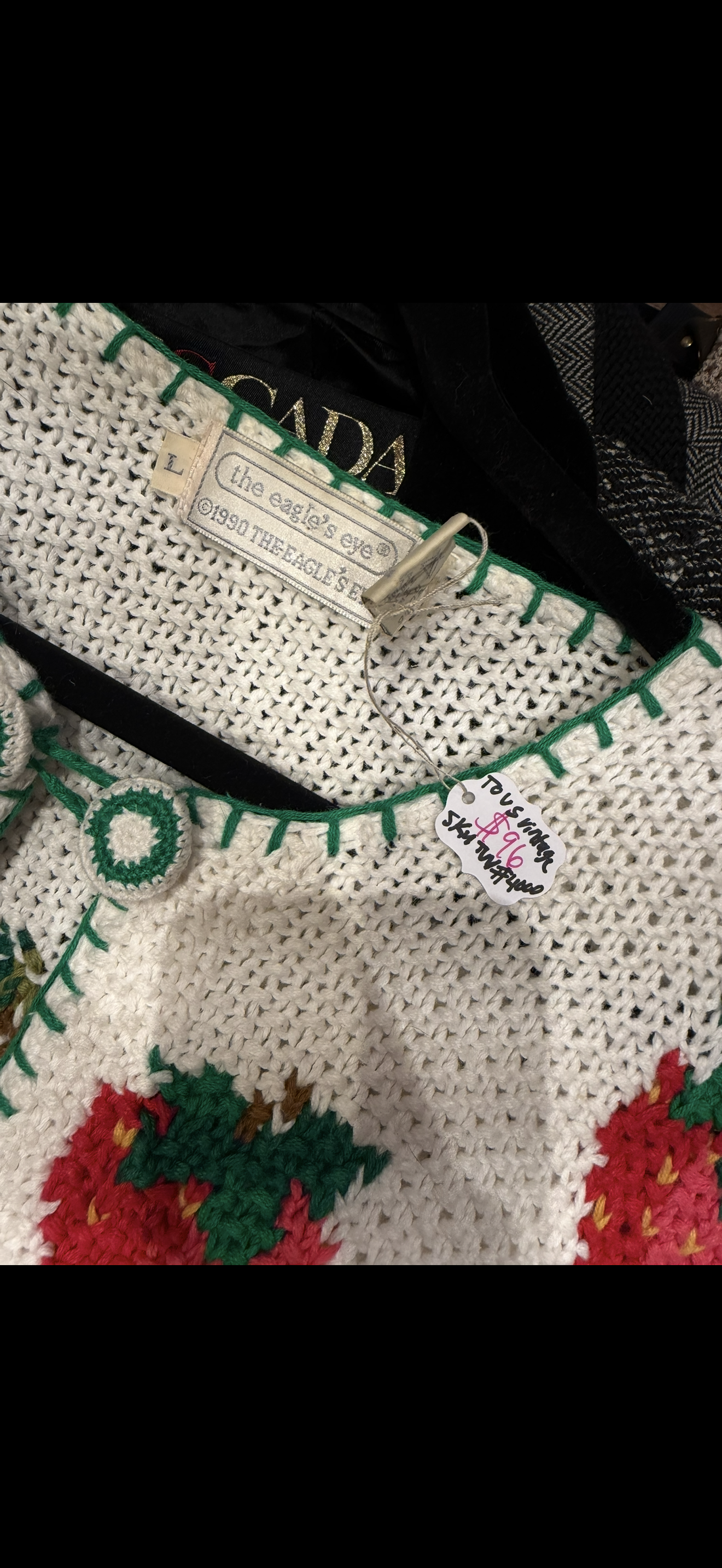 Eagles eye 100% wool white fruit sweater - sku tuv #4000