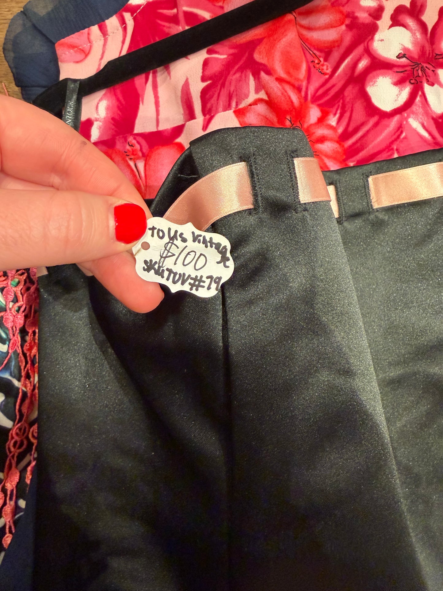 Jessica McClintock for Gunne Saxe black and pink strapless dress - SKU TUV #79