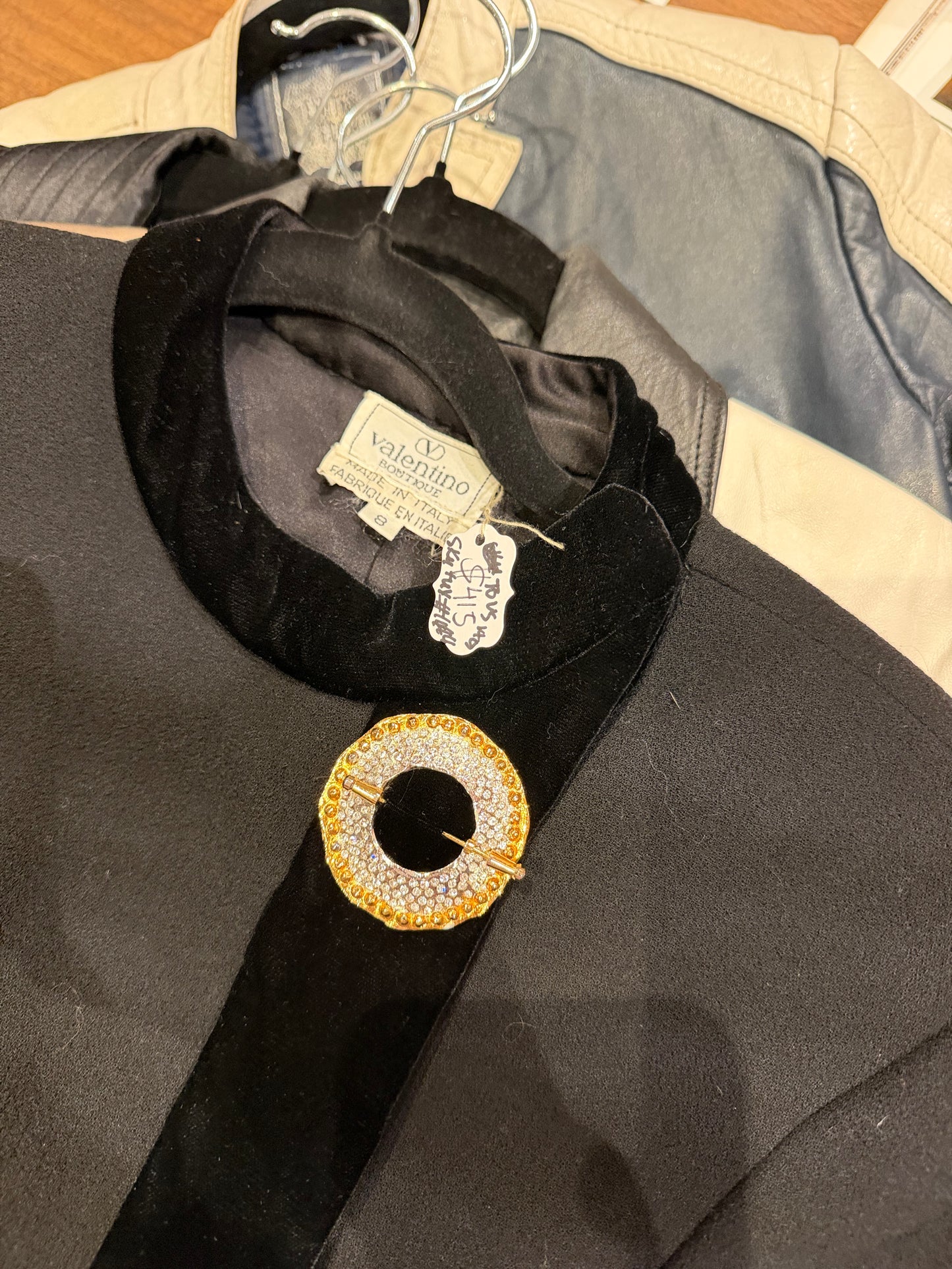 Valentino Boutique Stunning Black Blazer with gold details - sku TUV #1084