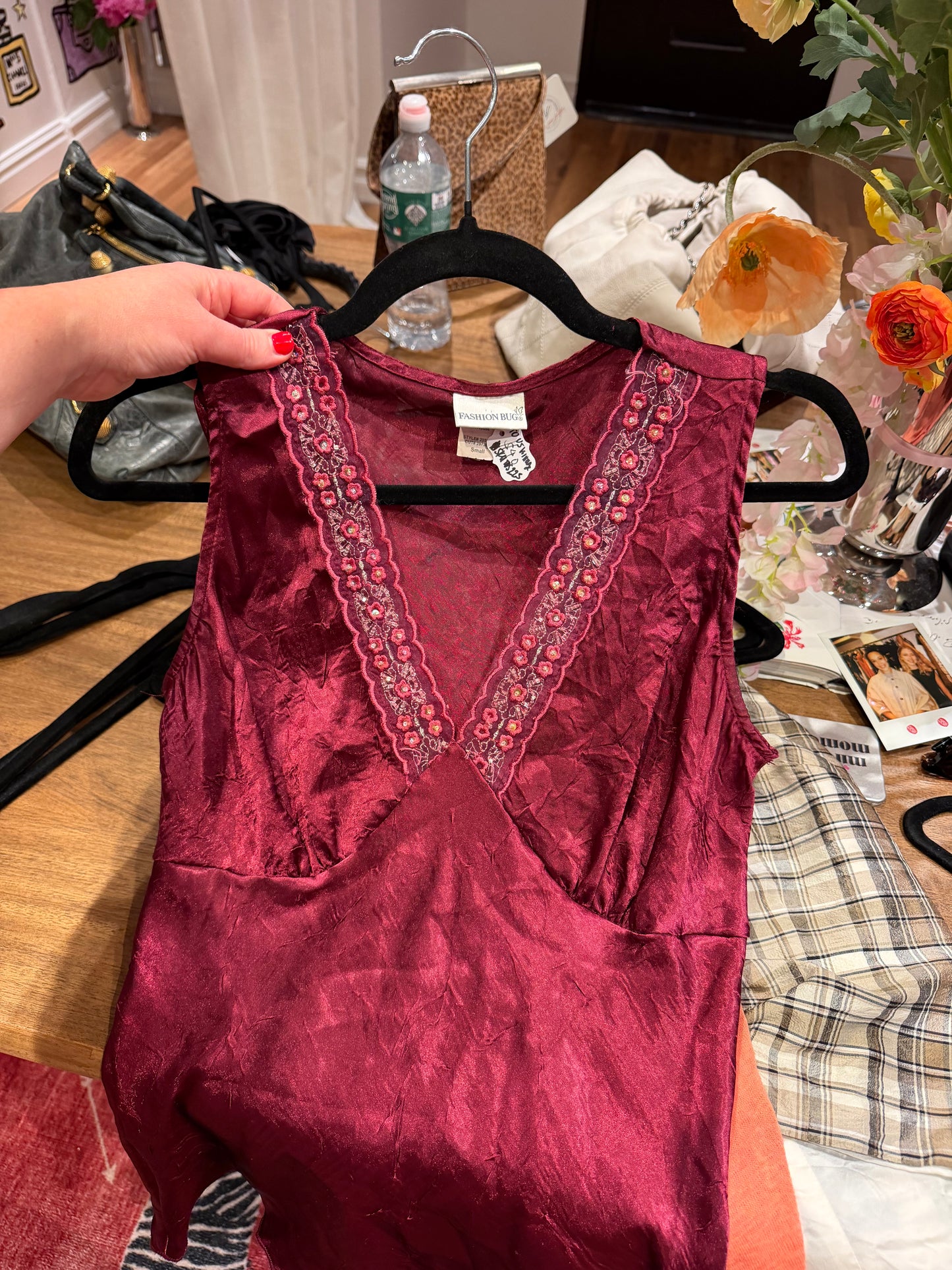 Burgundy Lace tank top size small - sku tuv #5225