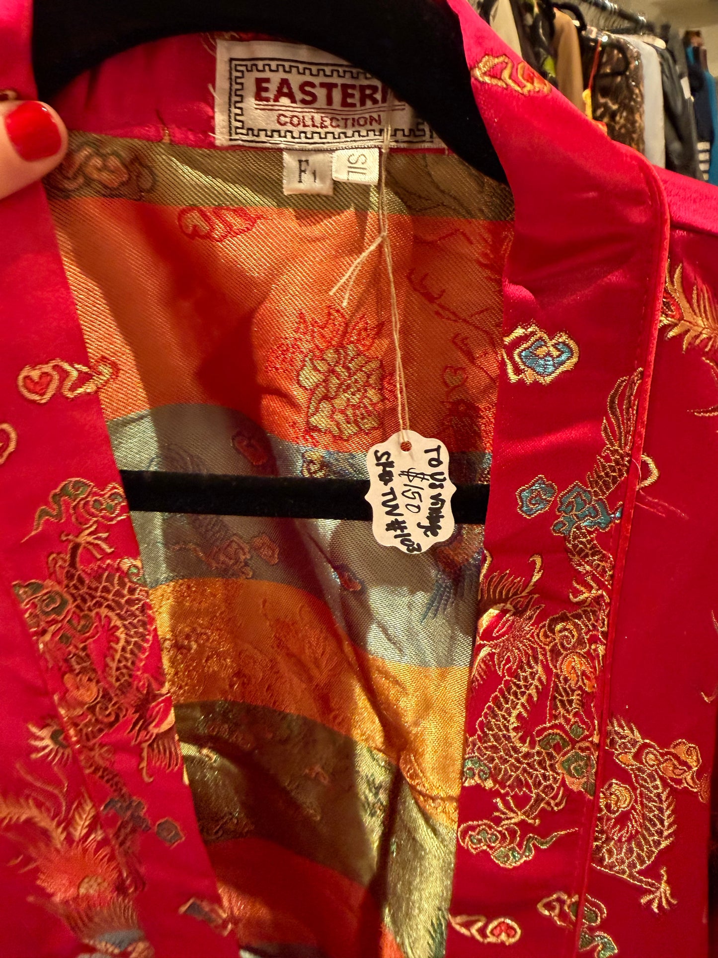 100% silk pink Asian robe/dress - tuv #103