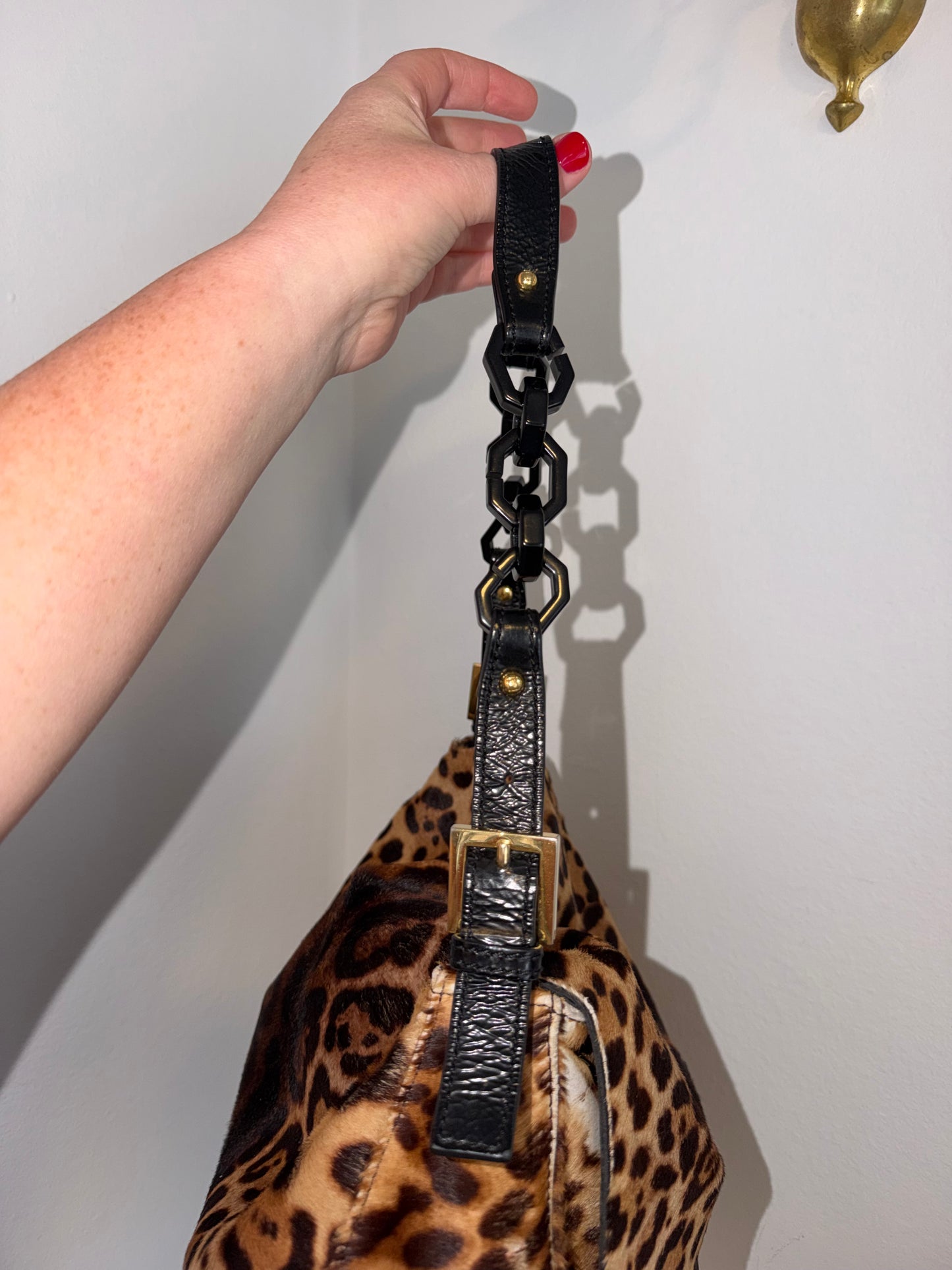 Rare Vintage Pony Hair Cheetah Mama Baguette
