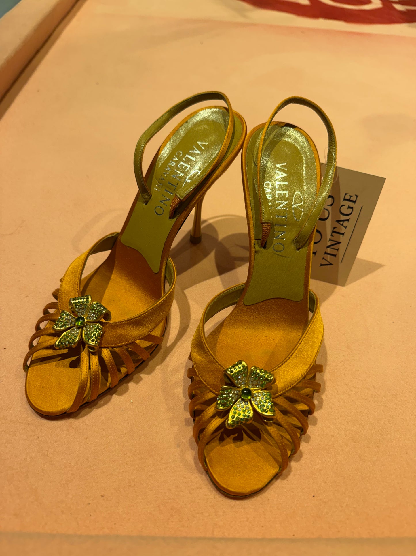 Vintage Valentino flower heels TUV #12 size 37.5