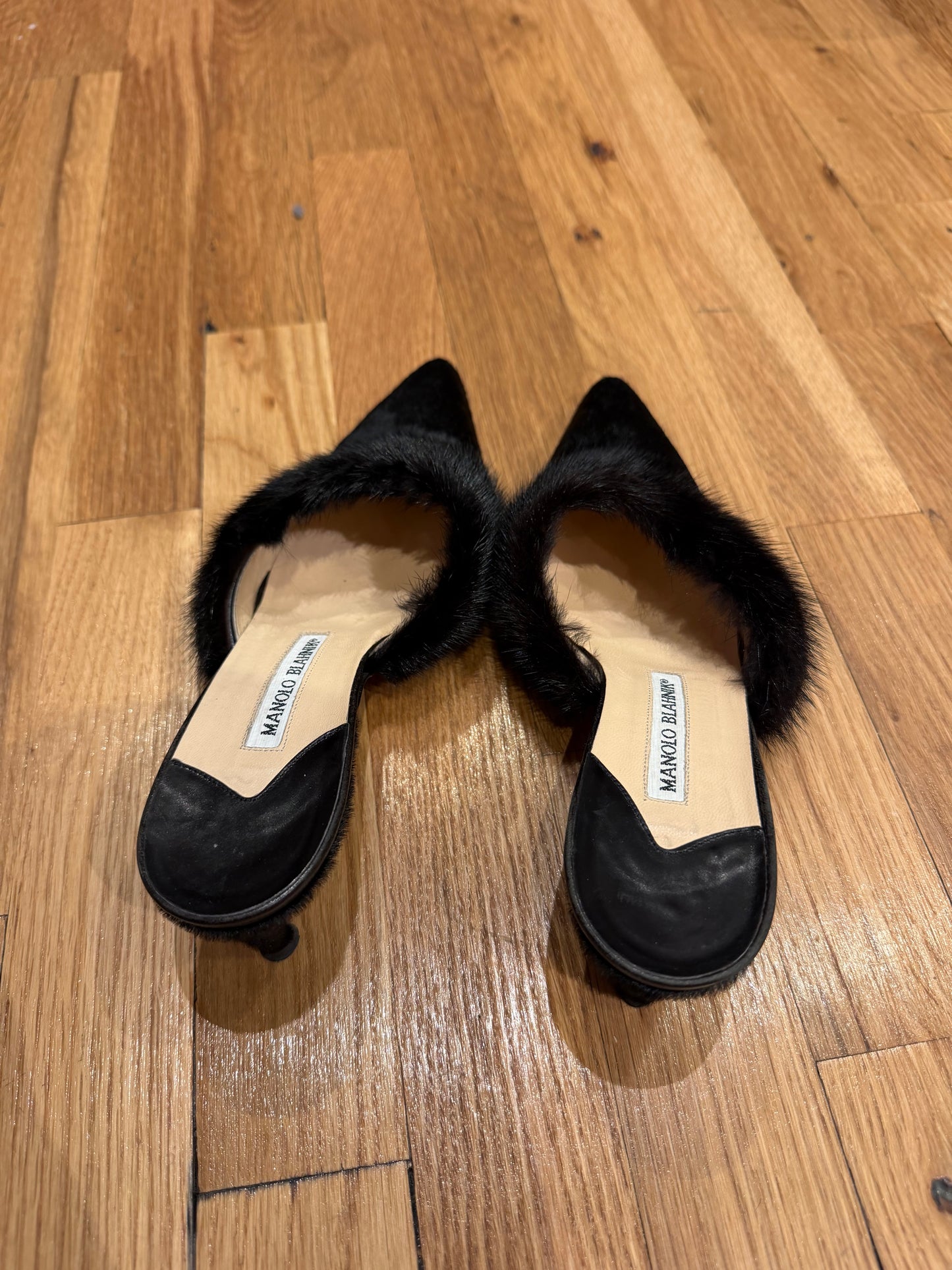 Ultra Rare vintage mink and pony hair Manolo Blahnik - TUV #314532 size 7/7.5