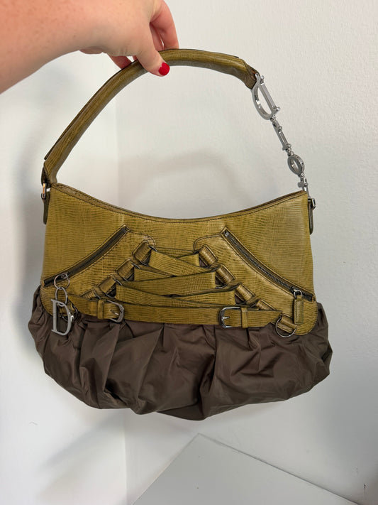 Rare Vintage Christian Dior by John Galliano Ballet Corset Hobo Bag - Y2K Era (Olive/Green) - sku tuv #3
