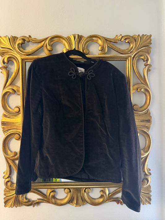 100% cotton black blazer with frog closures- size m/l