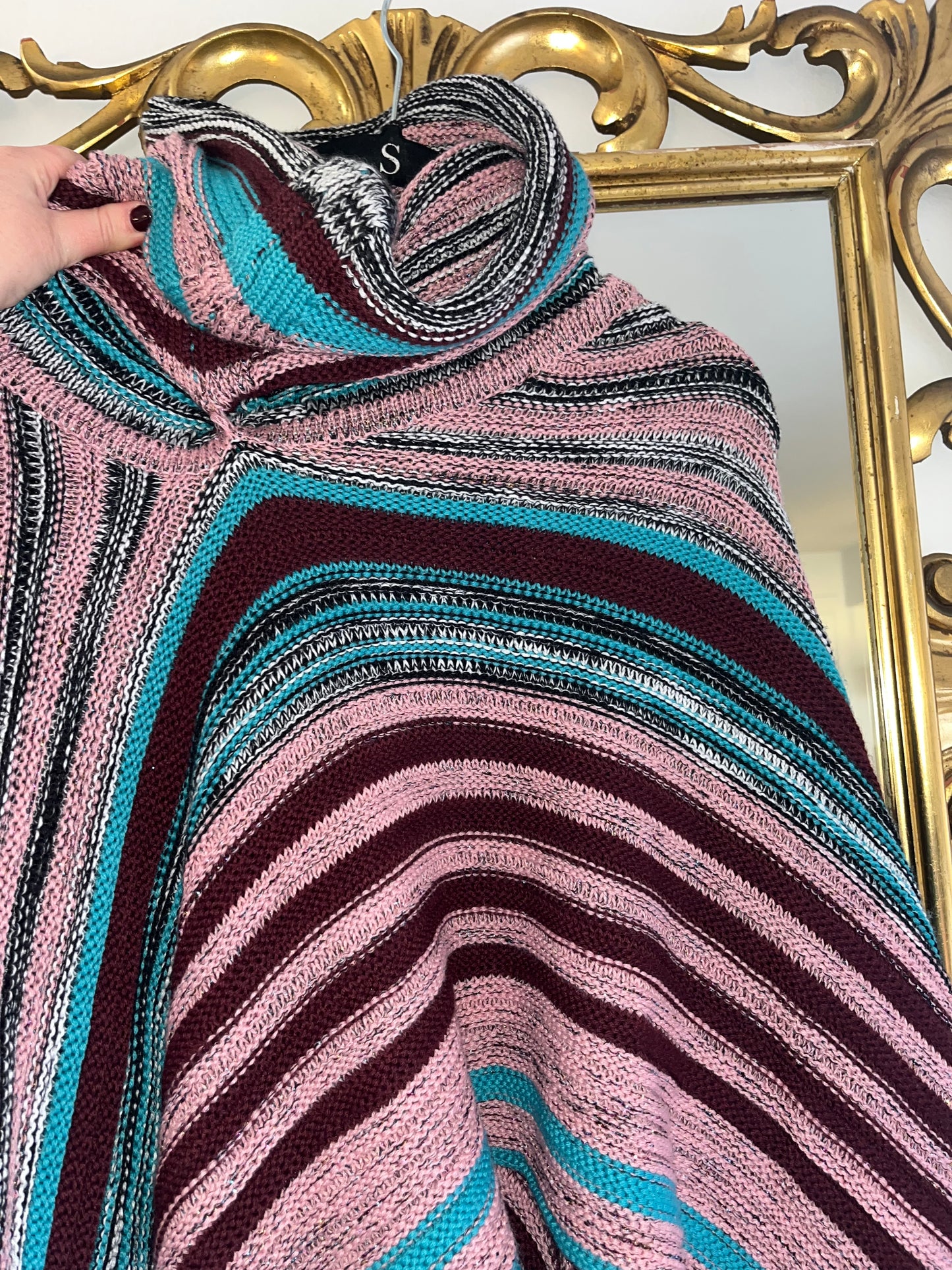 Missoni Lane Wool Multicolor and Glitter Poncho - sku TUV #5555