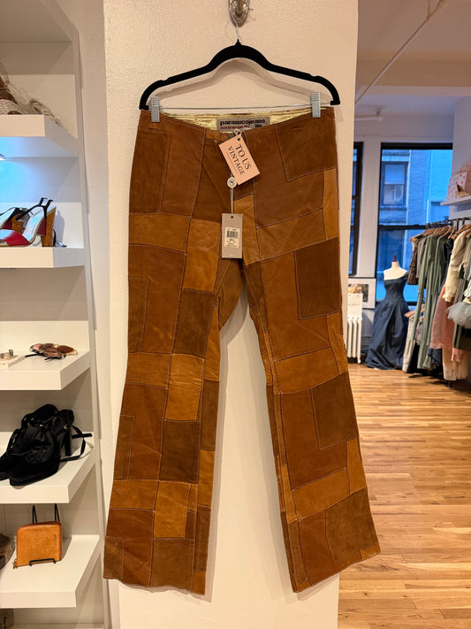 Y2K Parasuco 100% leather patch work  pants - TUV #678910