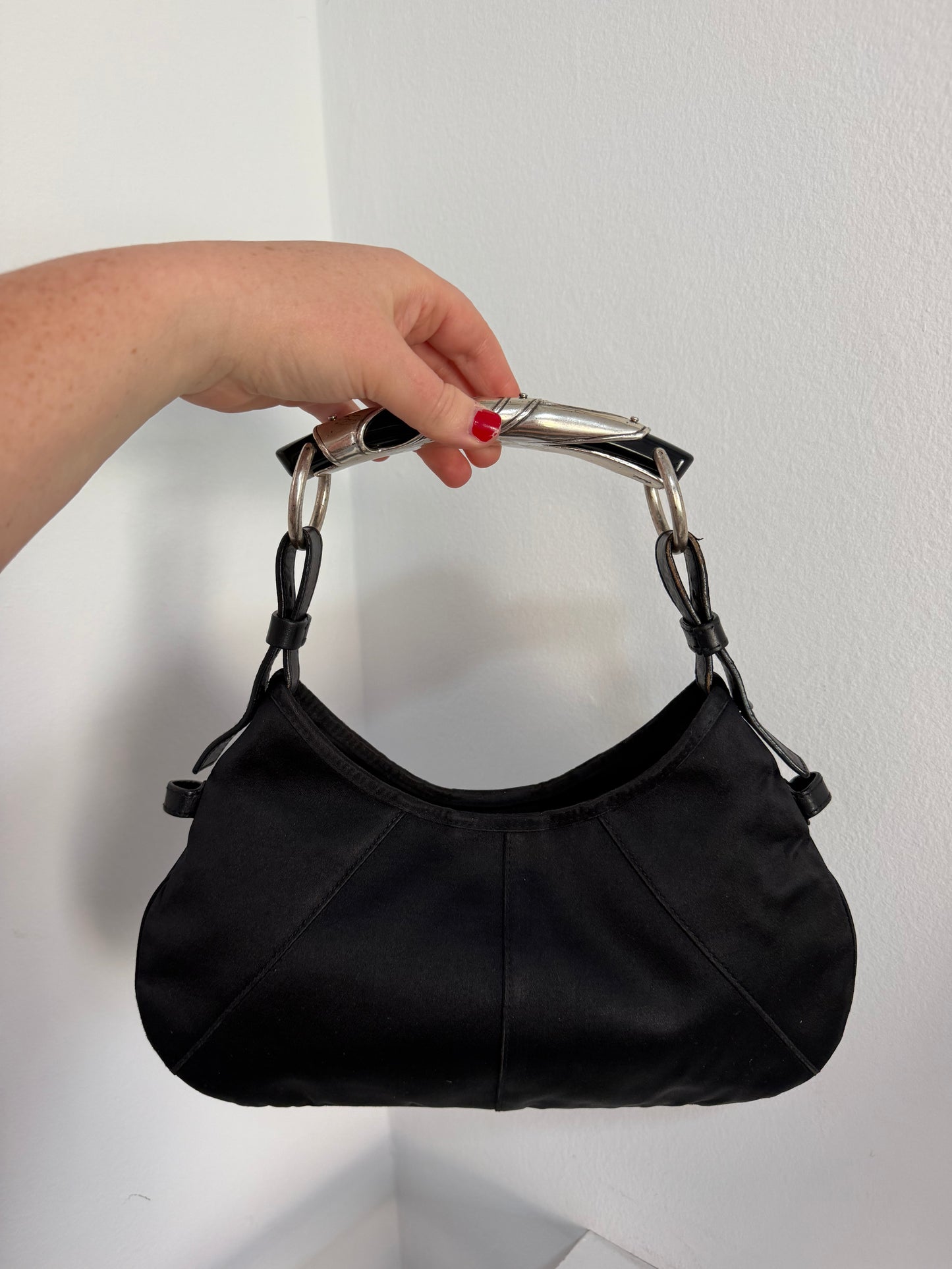 Tom Ford Era Archival Yves Saint Laurent Black Satin Mombasa Bag