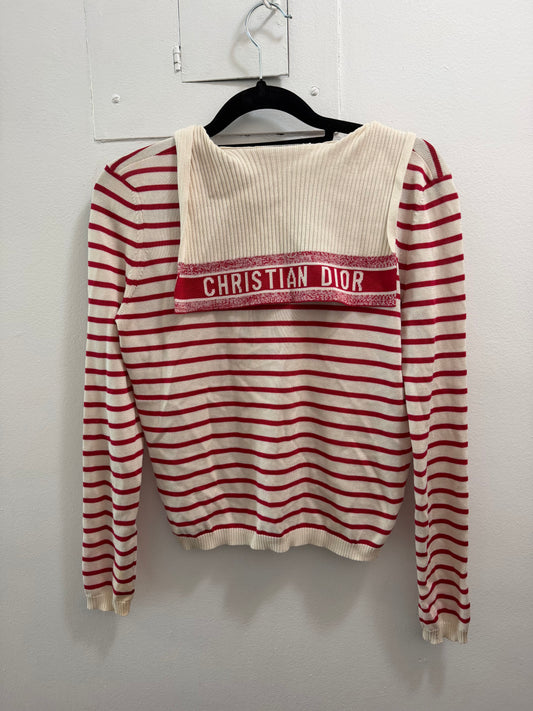 Christian Dior red and white Preloved sweater - sku TUV #5015