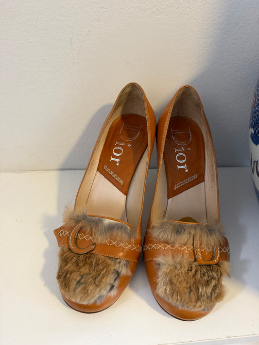 Vintage John Galliano era Christian Dior Fur Pumps size EU 37.5 - TUV #56832