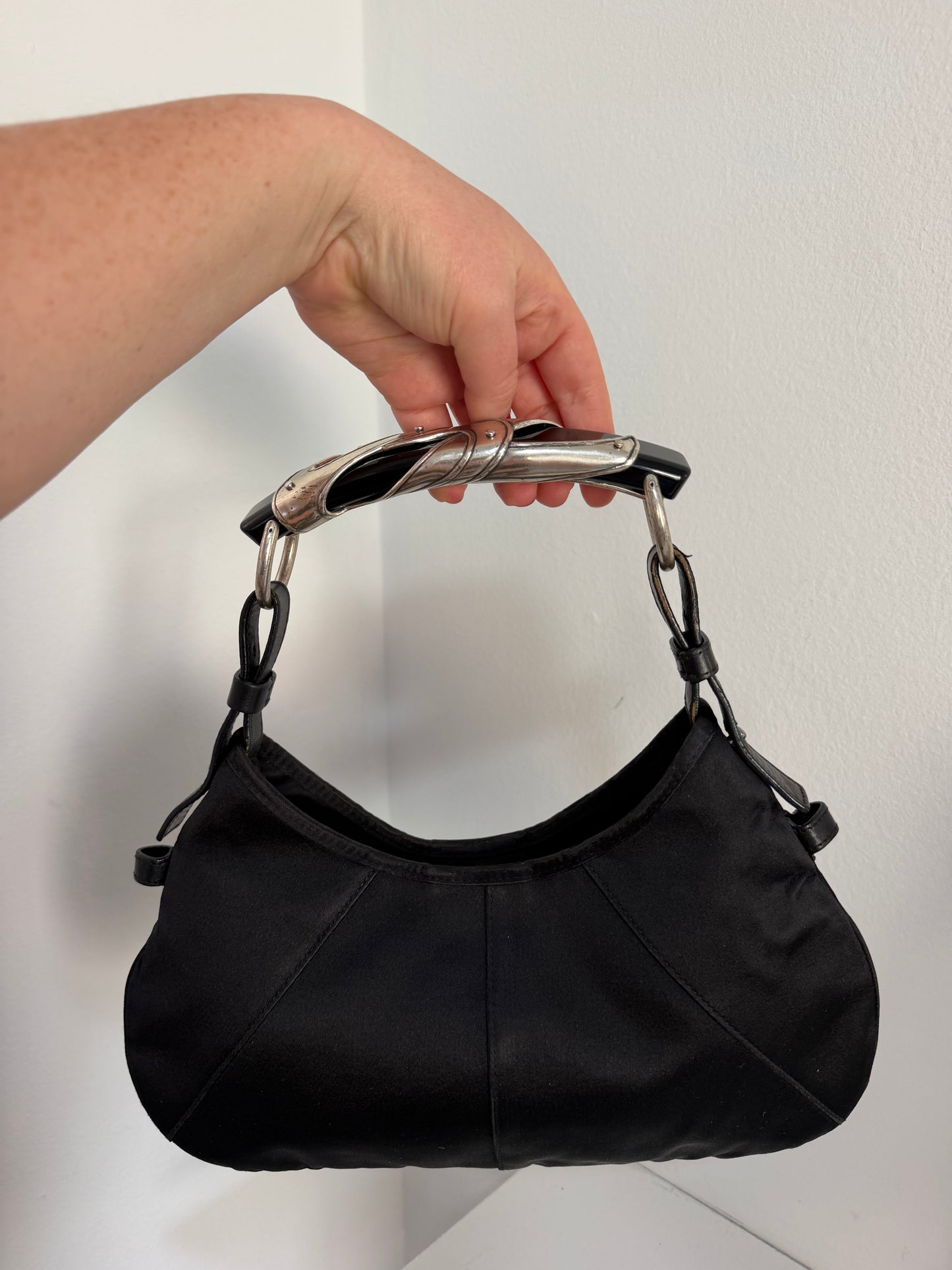 Tom Ford Era Archival Yves Saint Laurent Black Satin Mombasa Bag