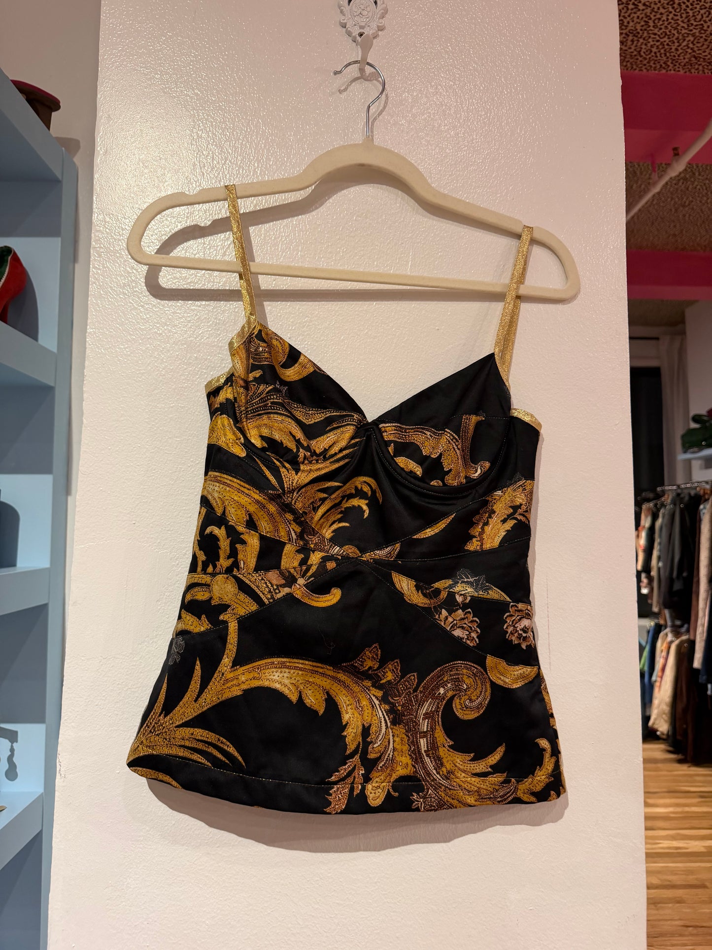 Roberto Cavalli vintage 2000s baroque tank top - size 38 - TUV #123