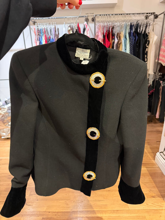 Valentino Boutique Stunning Black Blazer with gold details - sku TUV #1084