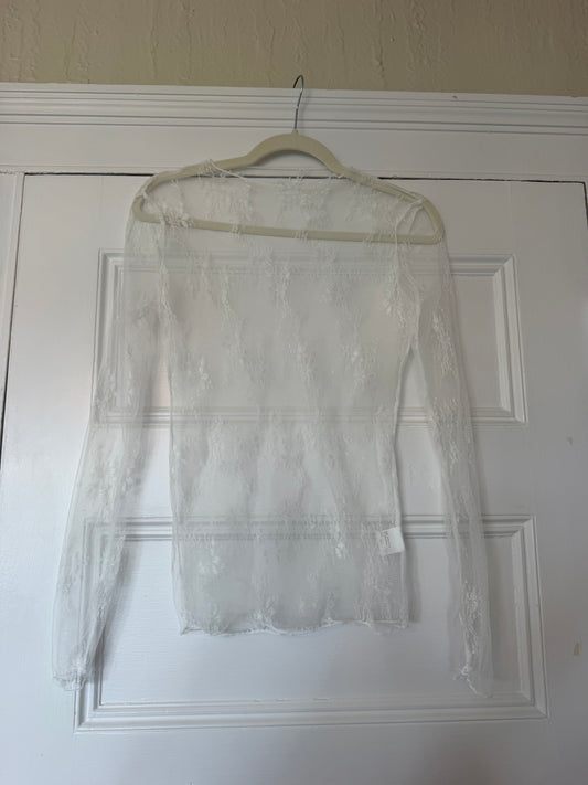 White long sleeve sheer top - sku TUV #115667