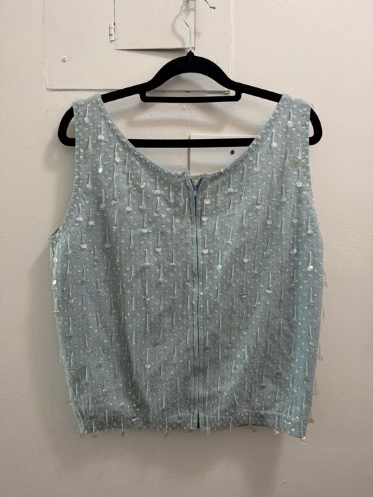 Blue bedazzled sweater vintage - SKU TUV #4457