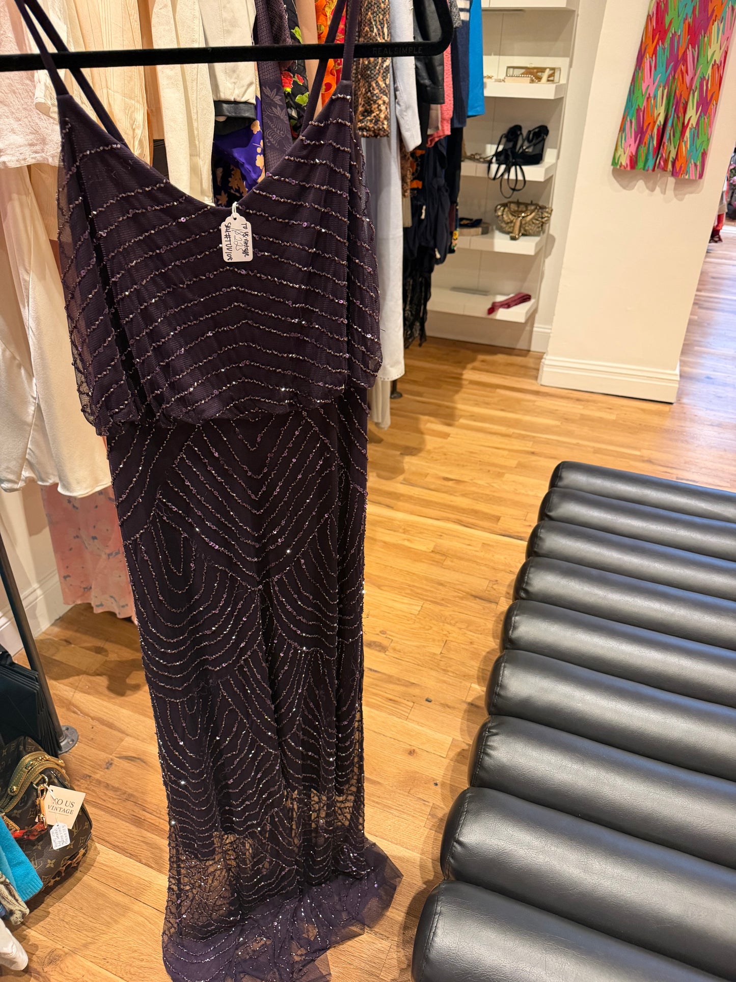 Adrienne Pappel purple evening gown - sku tuv #108