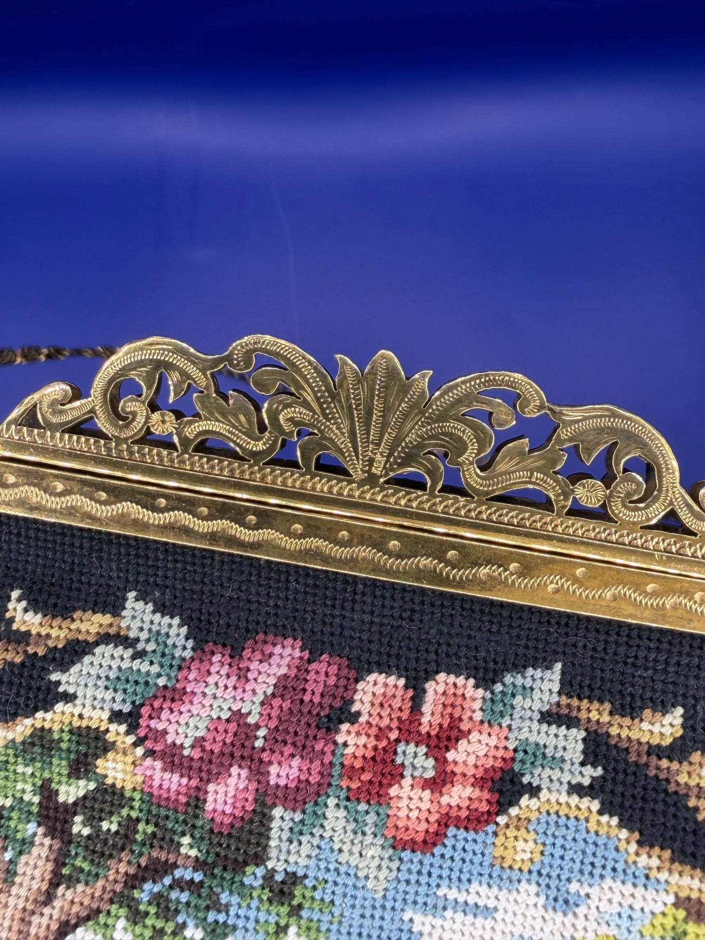 Jolles Original Austrian Petit Point Evening Bag w/matching mini floral coin purse - sku tuv #7777