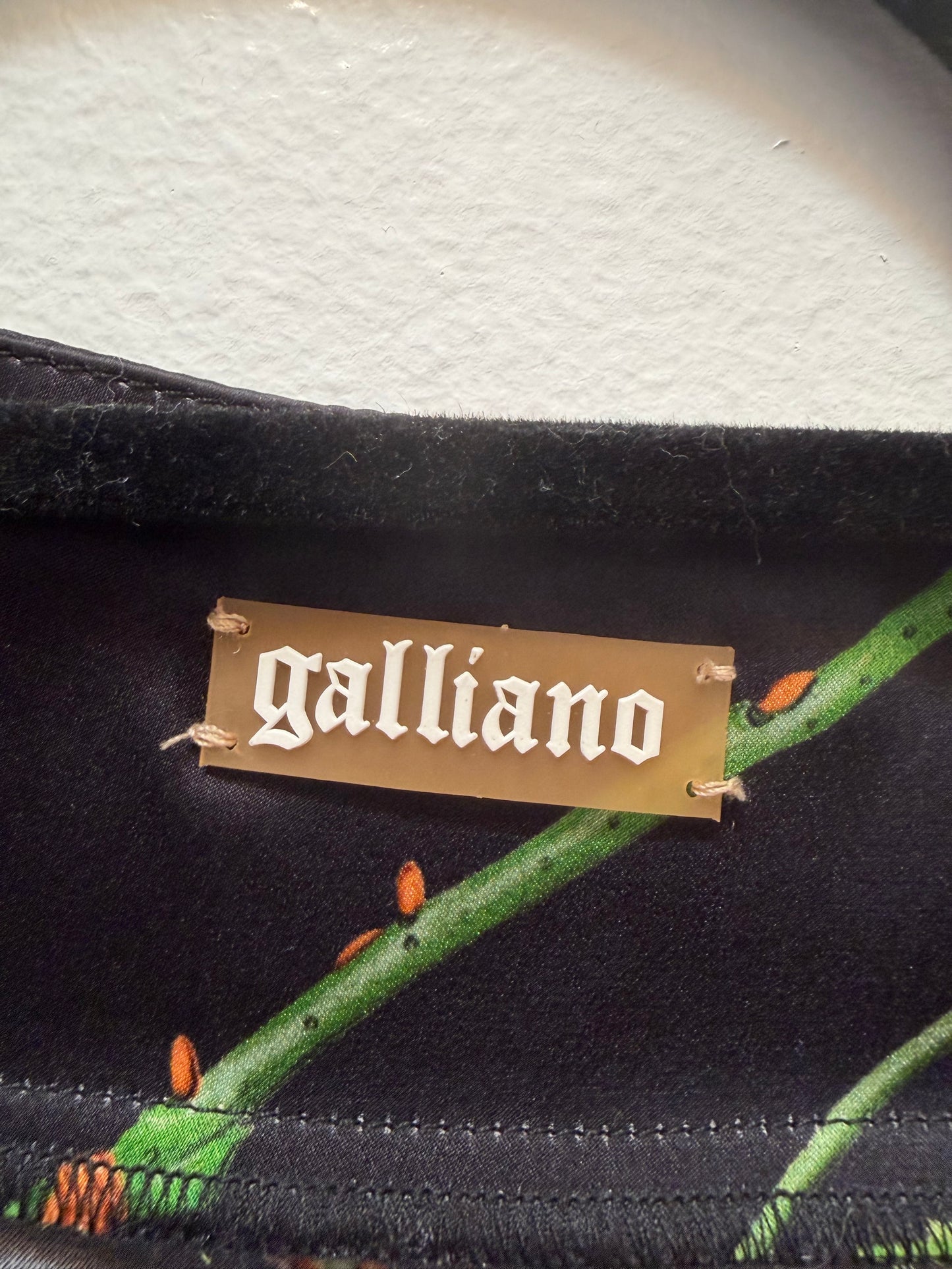 Vintage John Galliano Black Silk Blouse with Cherry Details - Fall/Winter 2003 - size small - sku tuv #19