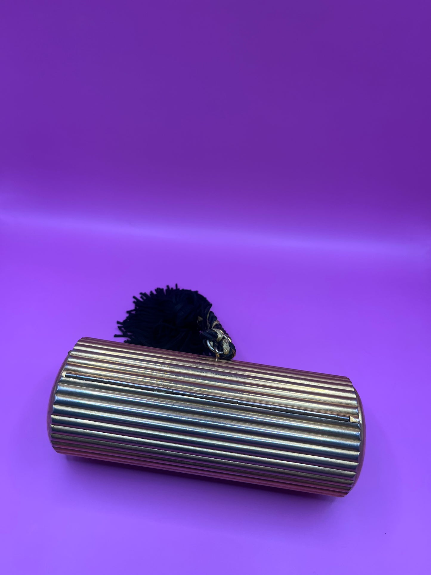 Rare Vintage Lancome Cylinder Evening Bag with Tassel Detail -SKU TUV #88560