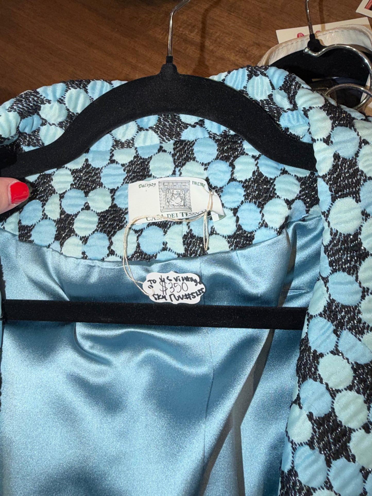 Italian Iridescent Black and Blue Oversized Jacket - sku tuv #5135