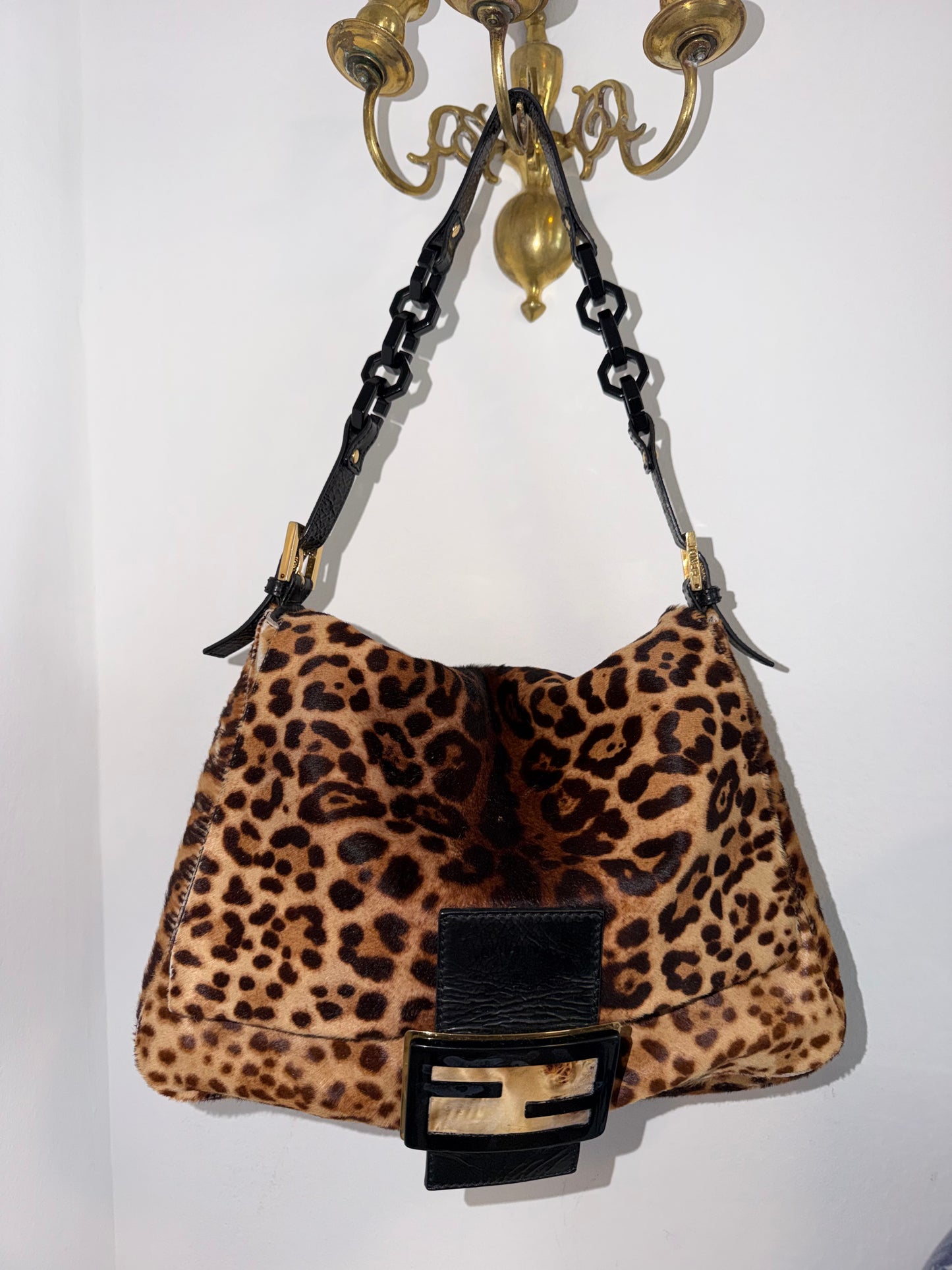Rare Vintage Pony Hair Cheetah Mama Baguette