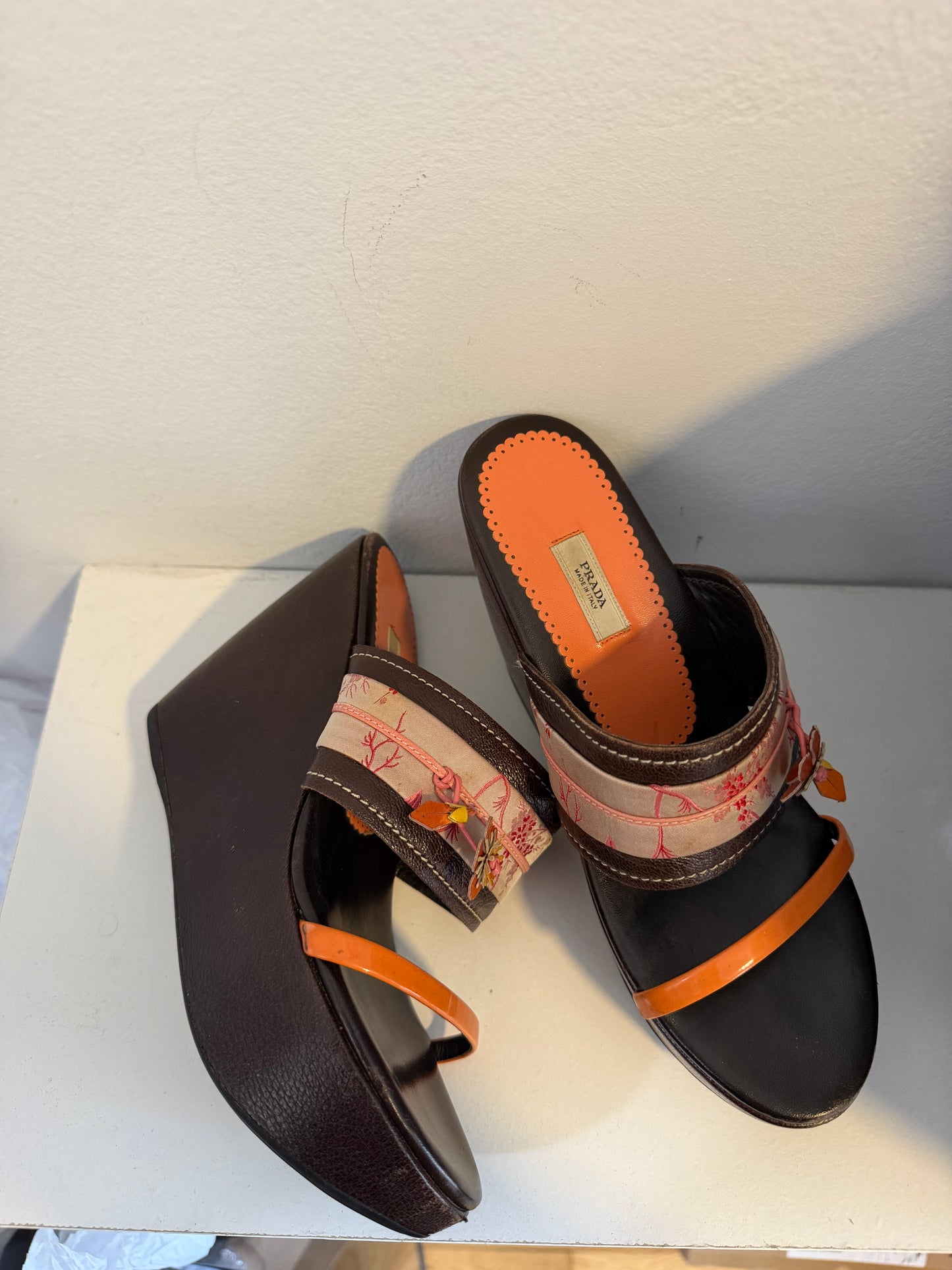 Vintage Prada 2003 Kimono Wedges - size EU 36.5 - TUV #55432