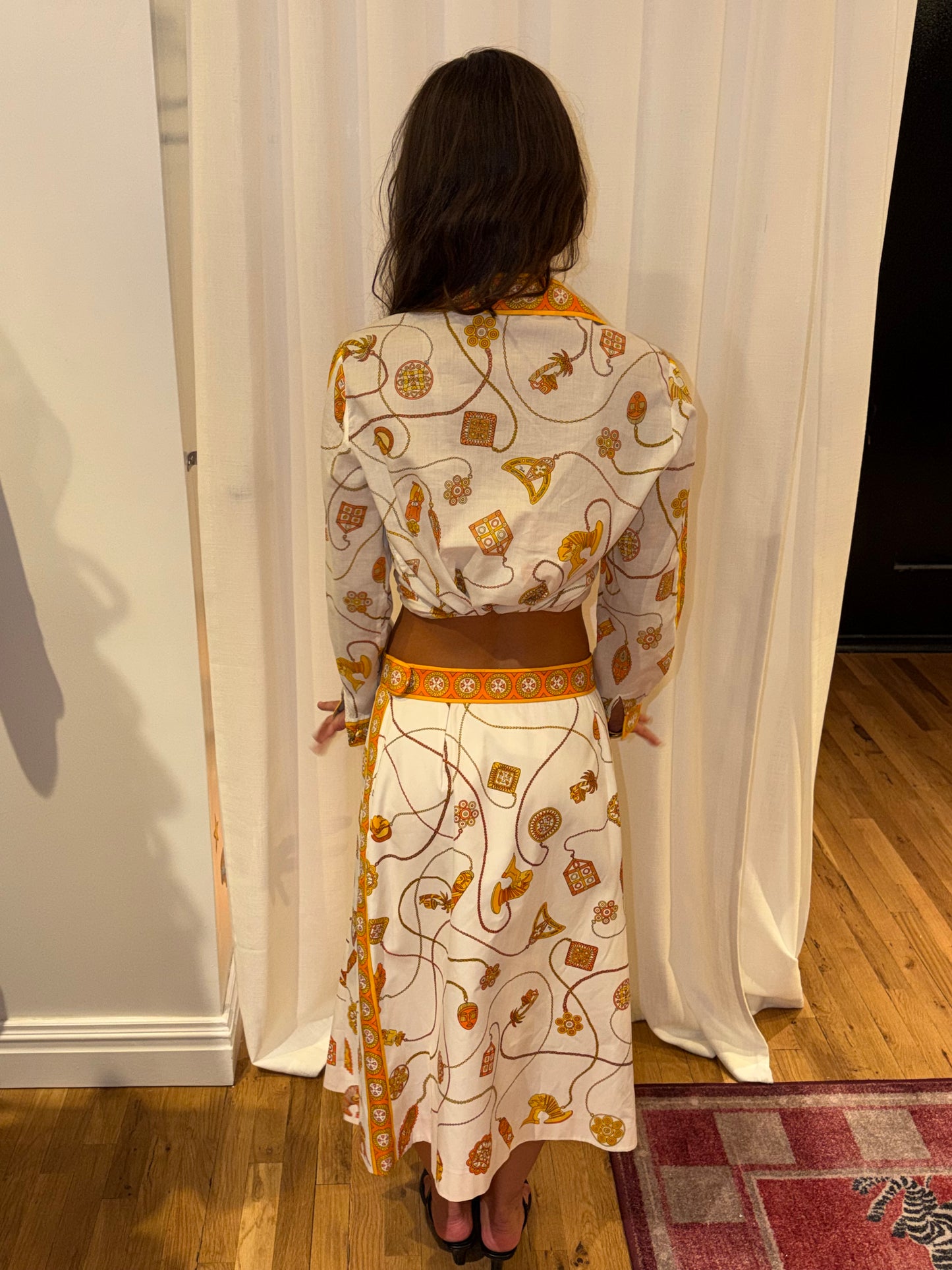 Emilio pucci white and orange two piece set tuv #33234