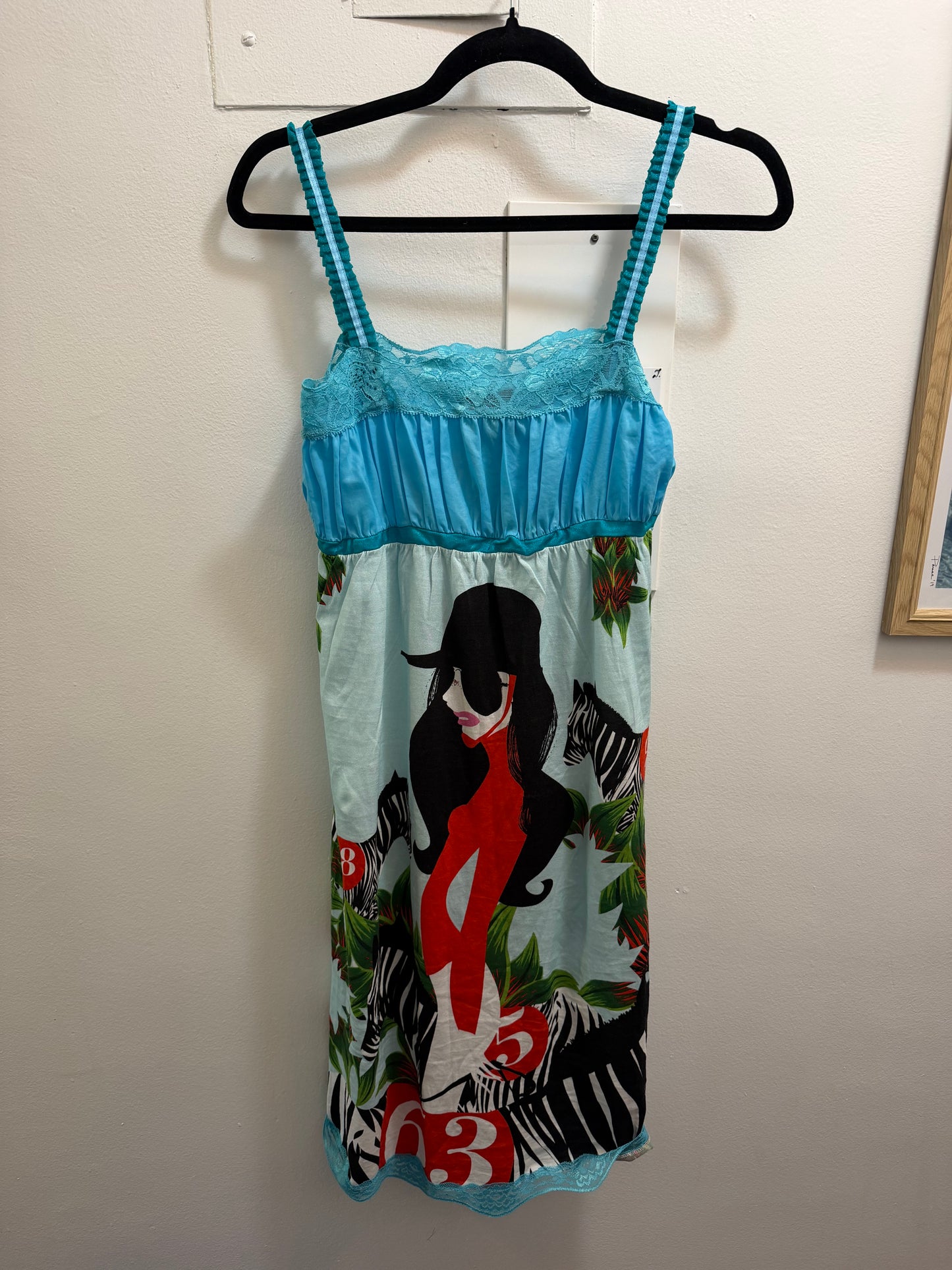 Custo Barcelona blue zebra dress TUV #222345