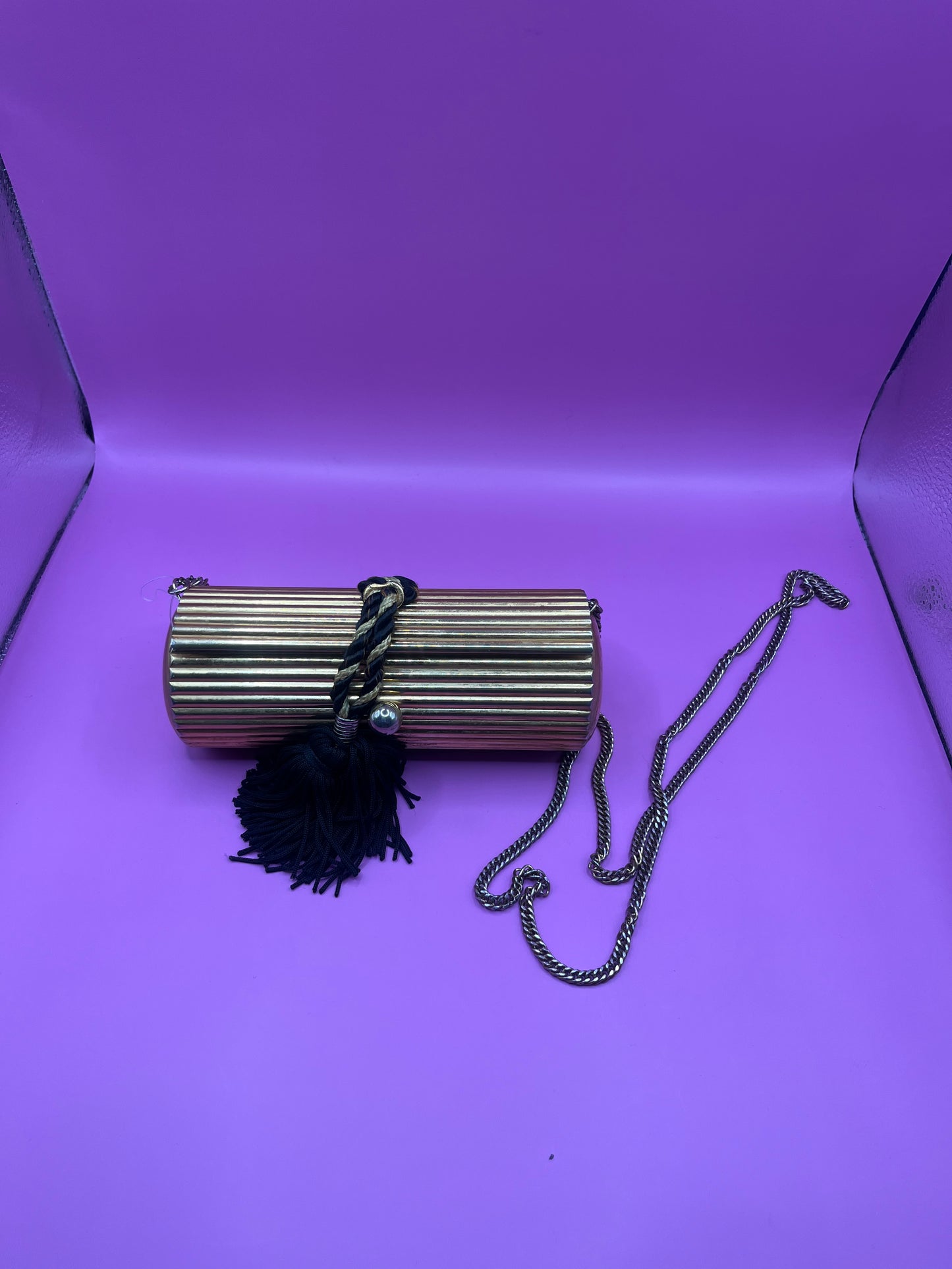 Rare Vintage Lancome Cylinder Evening Bag with Tassel Detail -SKU TUV #88560