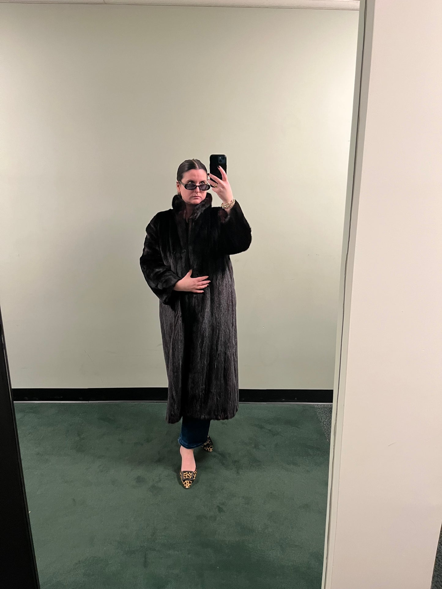 Chocolate Brown Full Length Mink Coat - sku TUV #2007