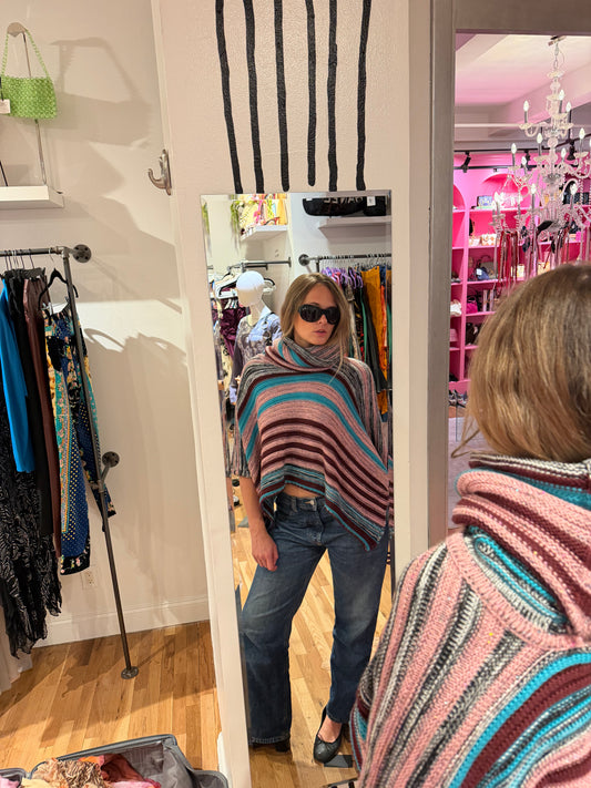 Missoni Lane Wool Multicolor and Glitter Poncho - sku TUV #5555