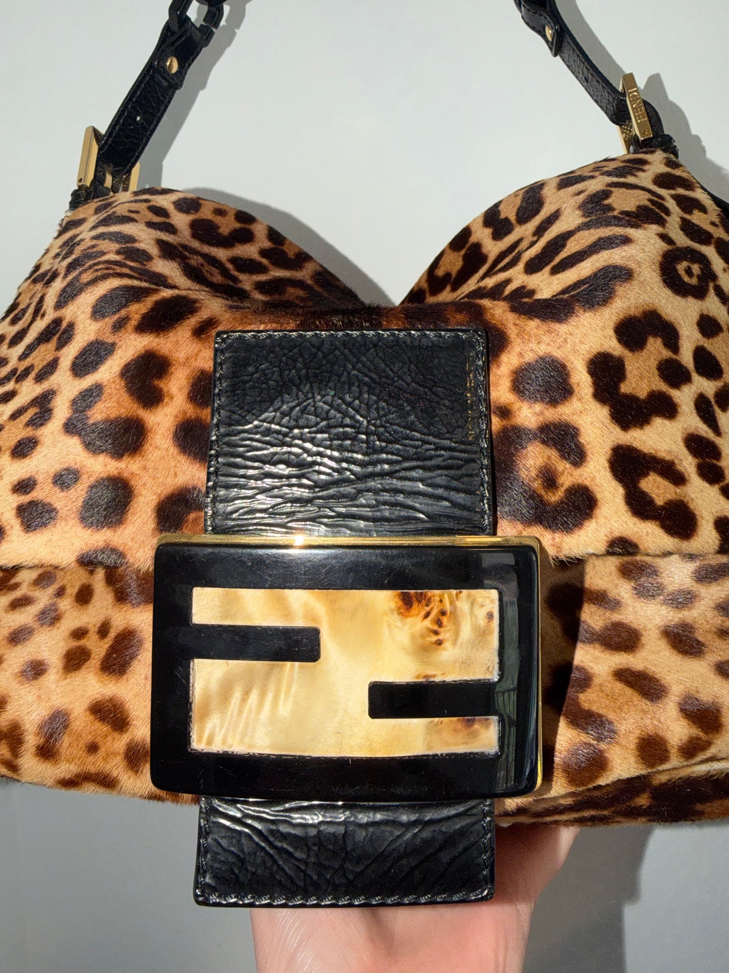 Rare Vintage Pony Hair Cheetah Mama Baguette