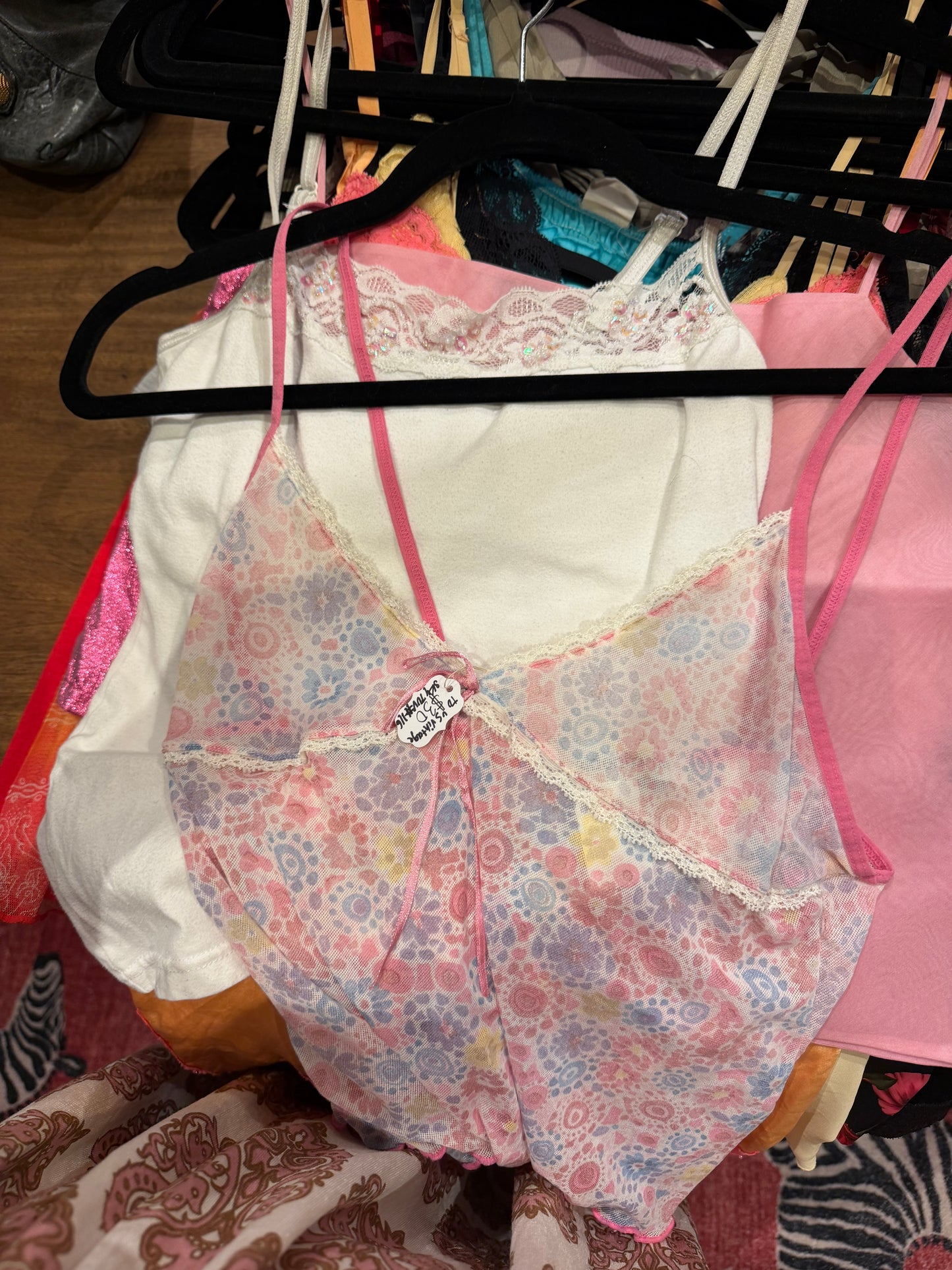 Sheer mini pink tank top - sku tuv #116
