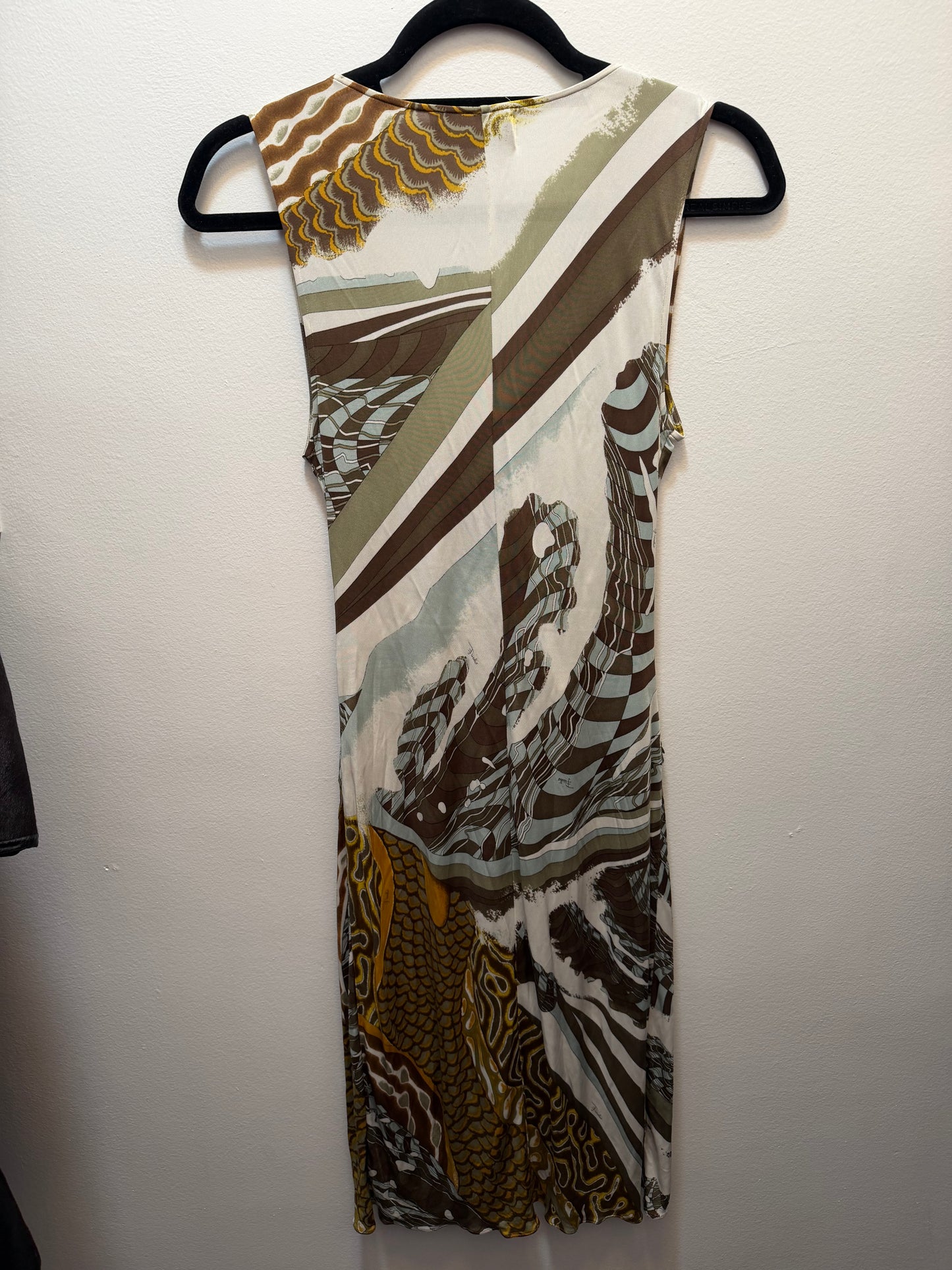 Vintage Emilio Pucci Abstract Jersey Dress with Sequin Details - US size 8 - sku tuv #94