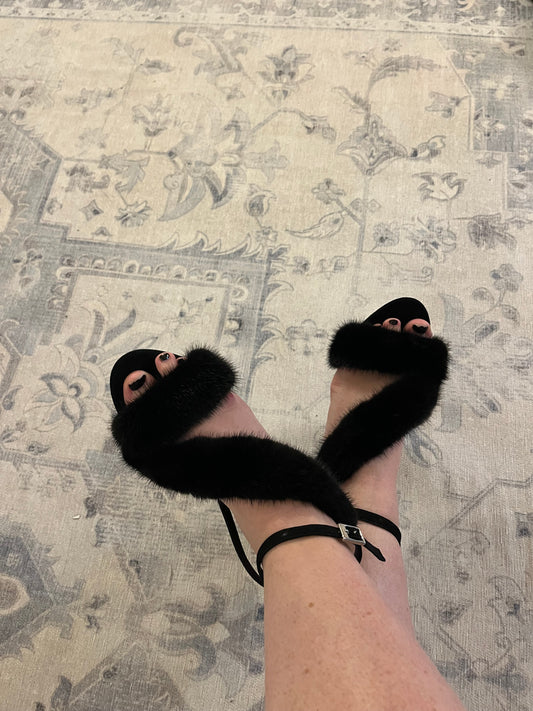 Vintage Barneys Mink Heels size 42 - SKU TUV #7897