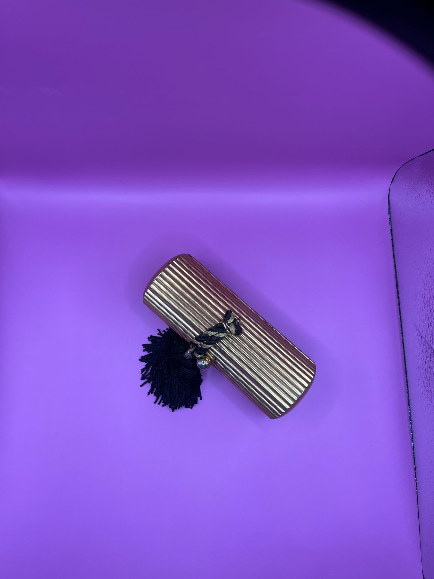 Rare Vintage Lancome Cylinder Evening Bag with Tassel Detail -SKU TUV #88560