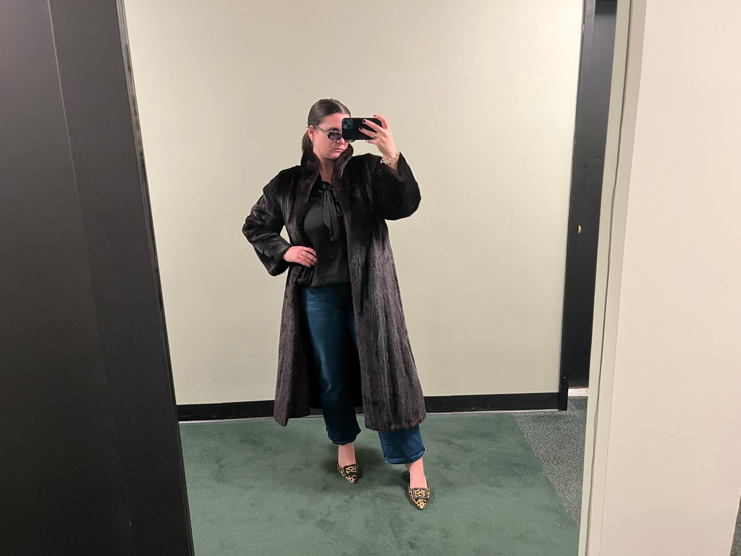 Chocolate Brown Full Length Mink Coat - sku TUV #2007