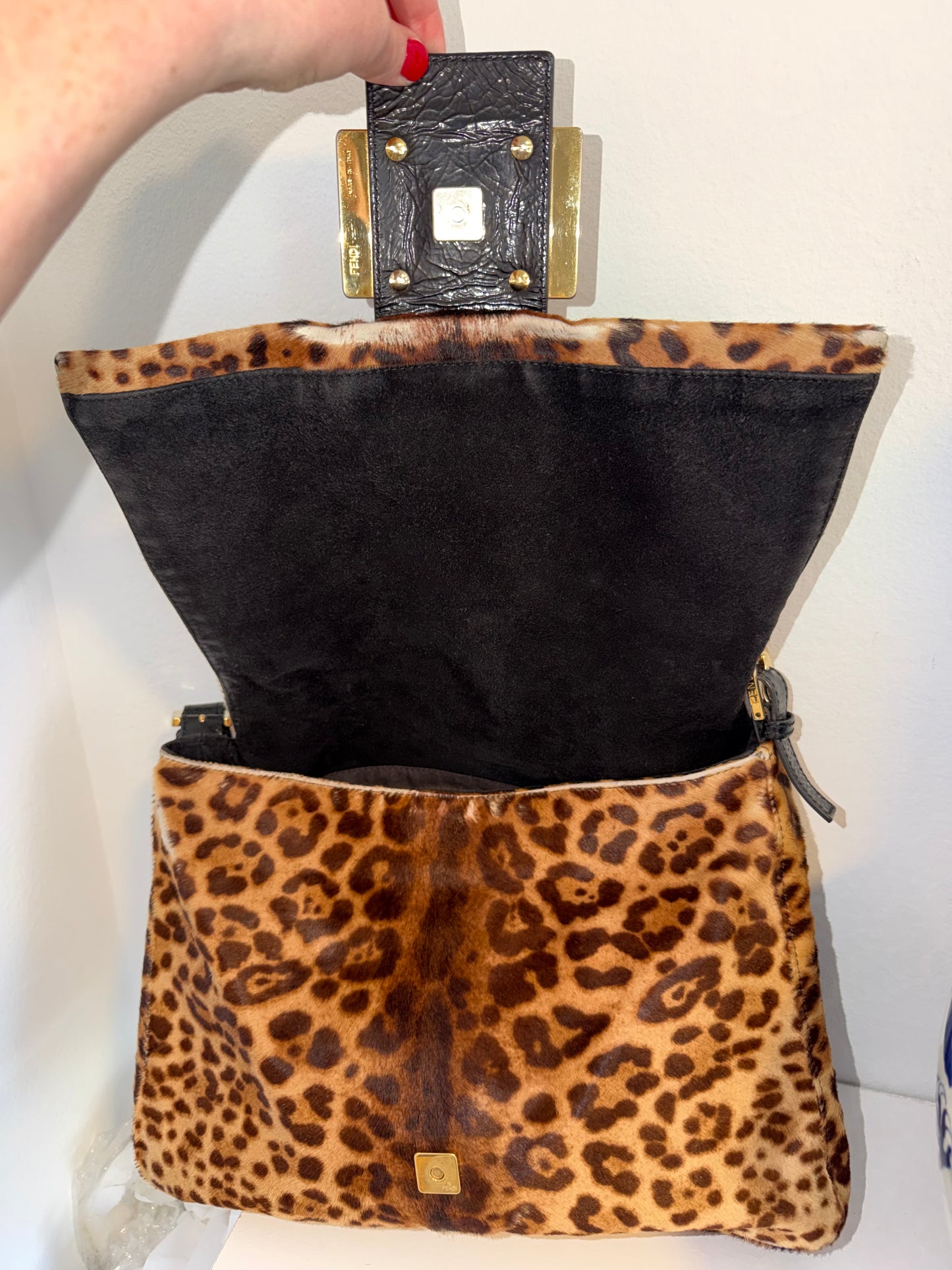 Rare Vintage Pony Hair Cheetah Mama Baguette