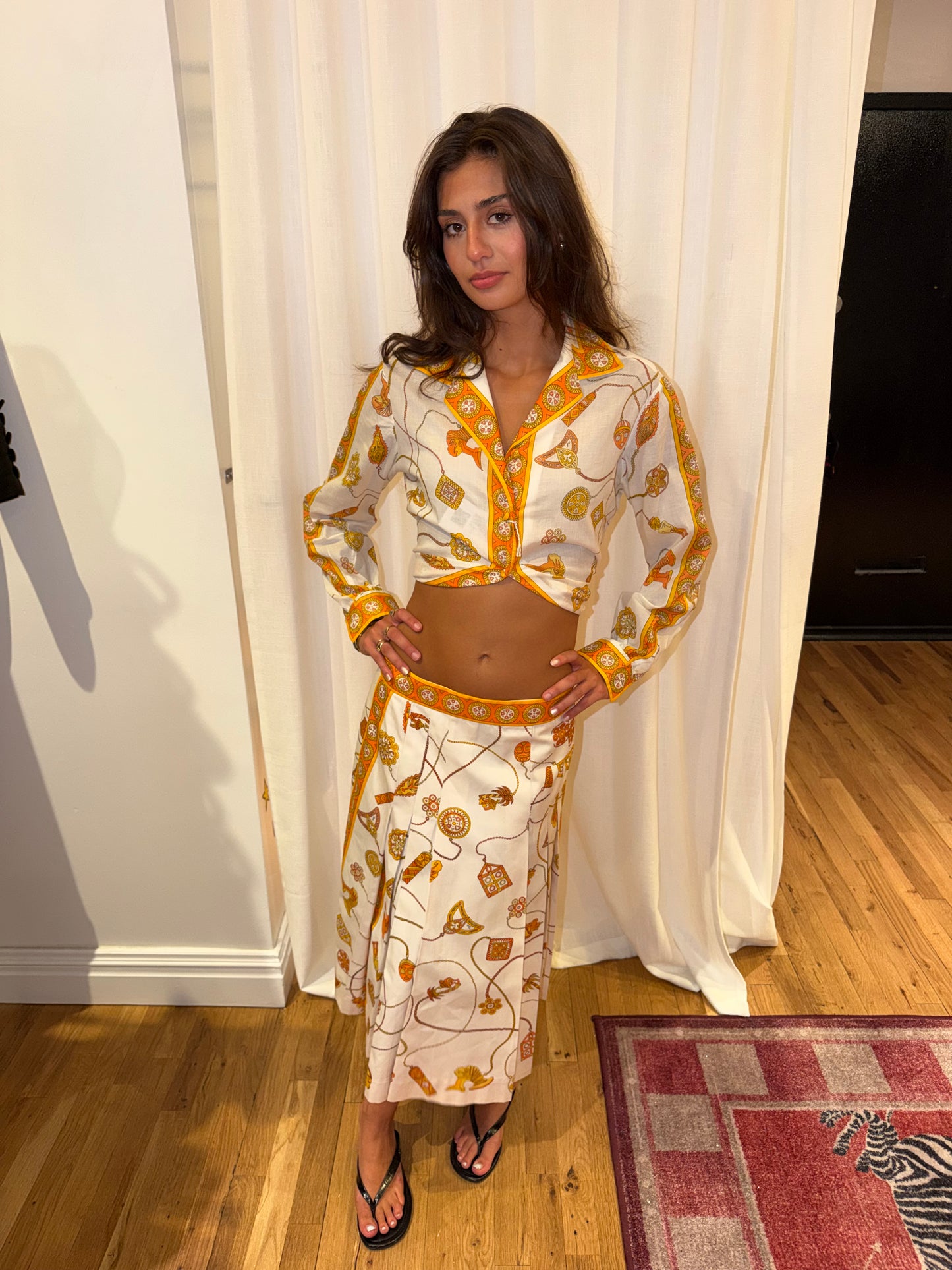 Emilio pucci white and orange two piece set tuv #33234