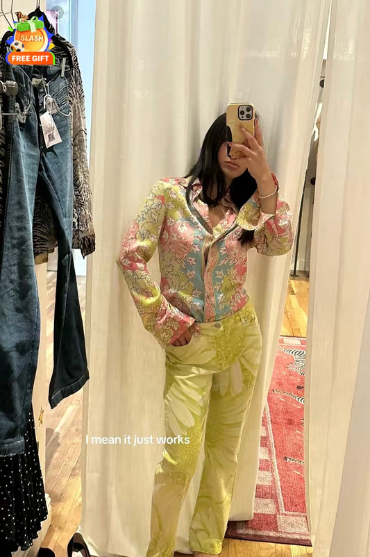 Emilio Pucci Pink blue and green silk shirt TUV #265468