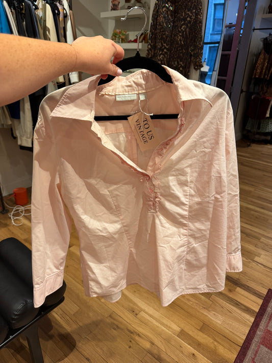 Pink ruffle button down - TUV #432565
