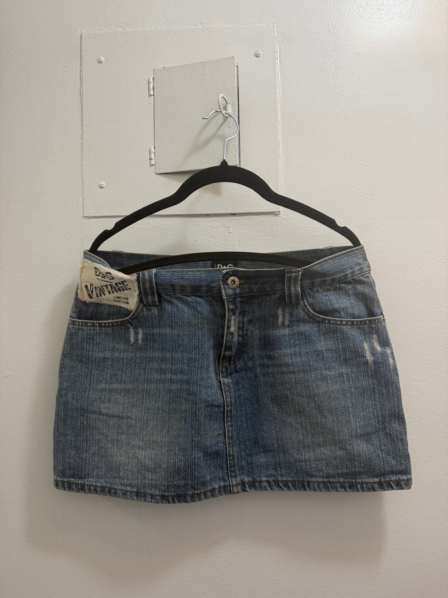Dolce & Gabbana Bedazzled Jean Mini Skirt - TUV #45345