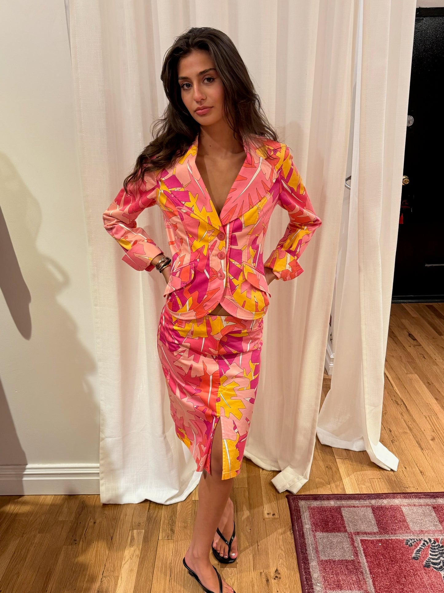 Emilio Pucci palm pink and orange suit set - TUV #123234