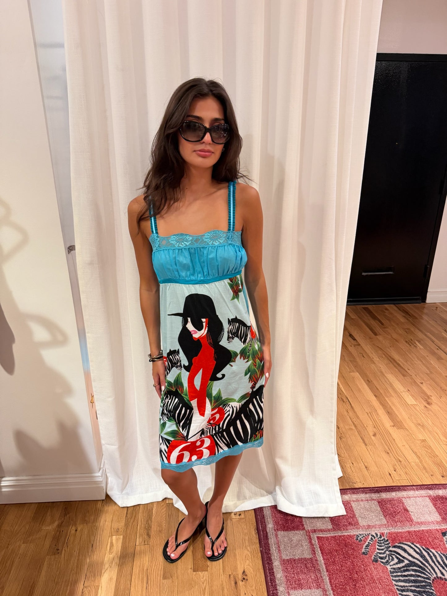 Custo Barcelona blue zebra dress TUV #222345