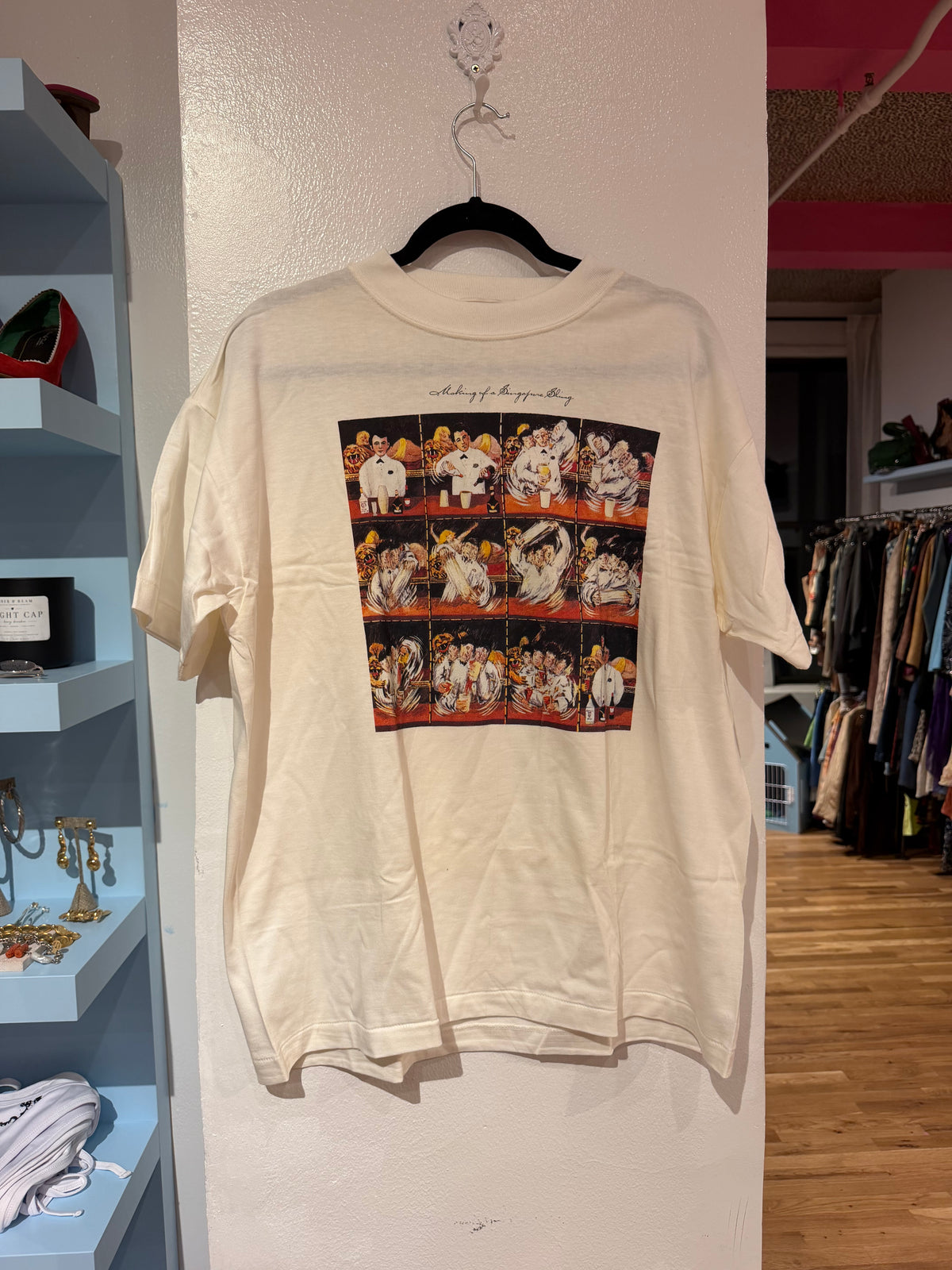 1990s “as is” Raffles Hotel Singapore Tee can fit xs - xl - TUV #321685