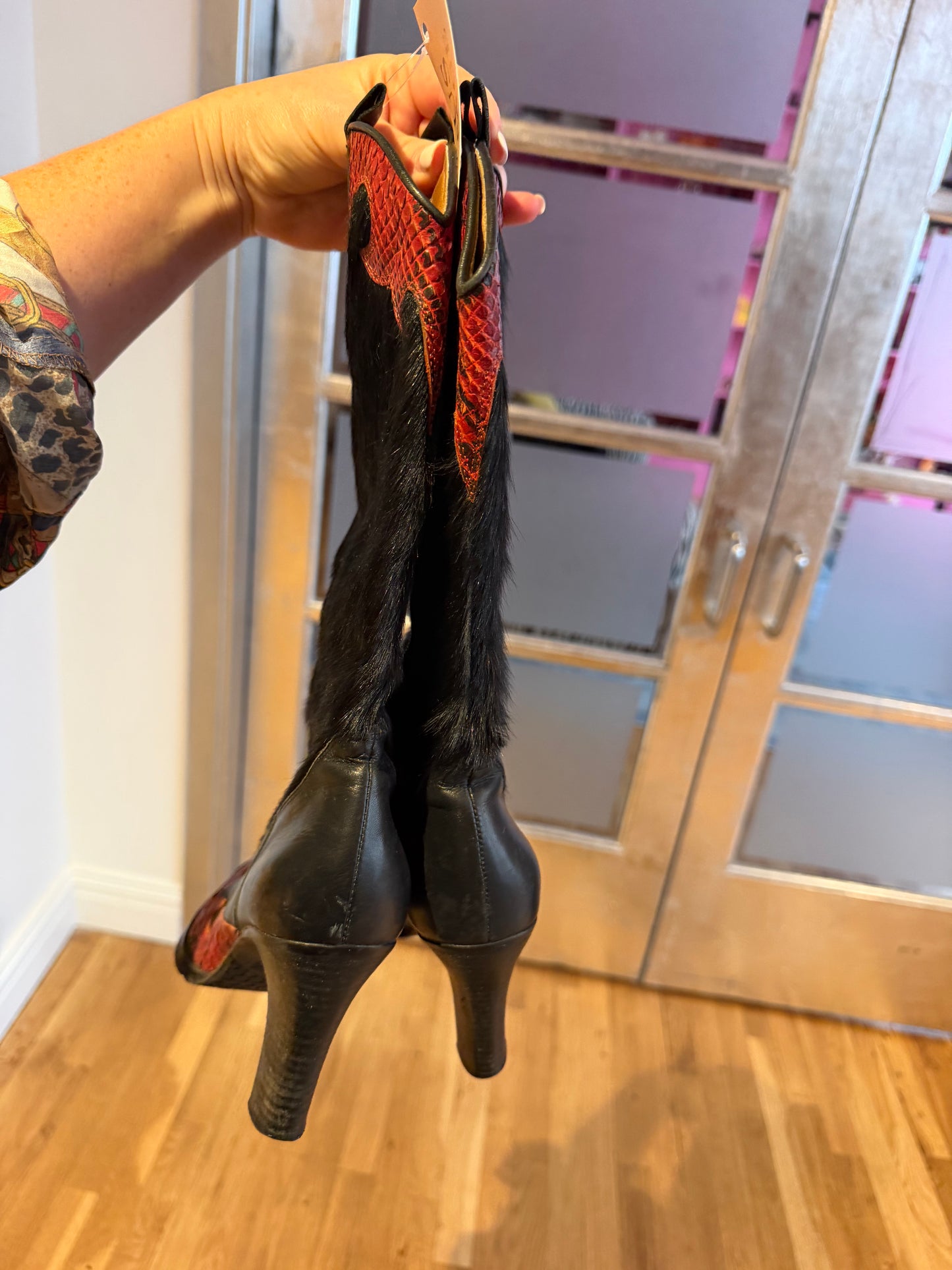 Pony hair and snakeskin boots TUV #32