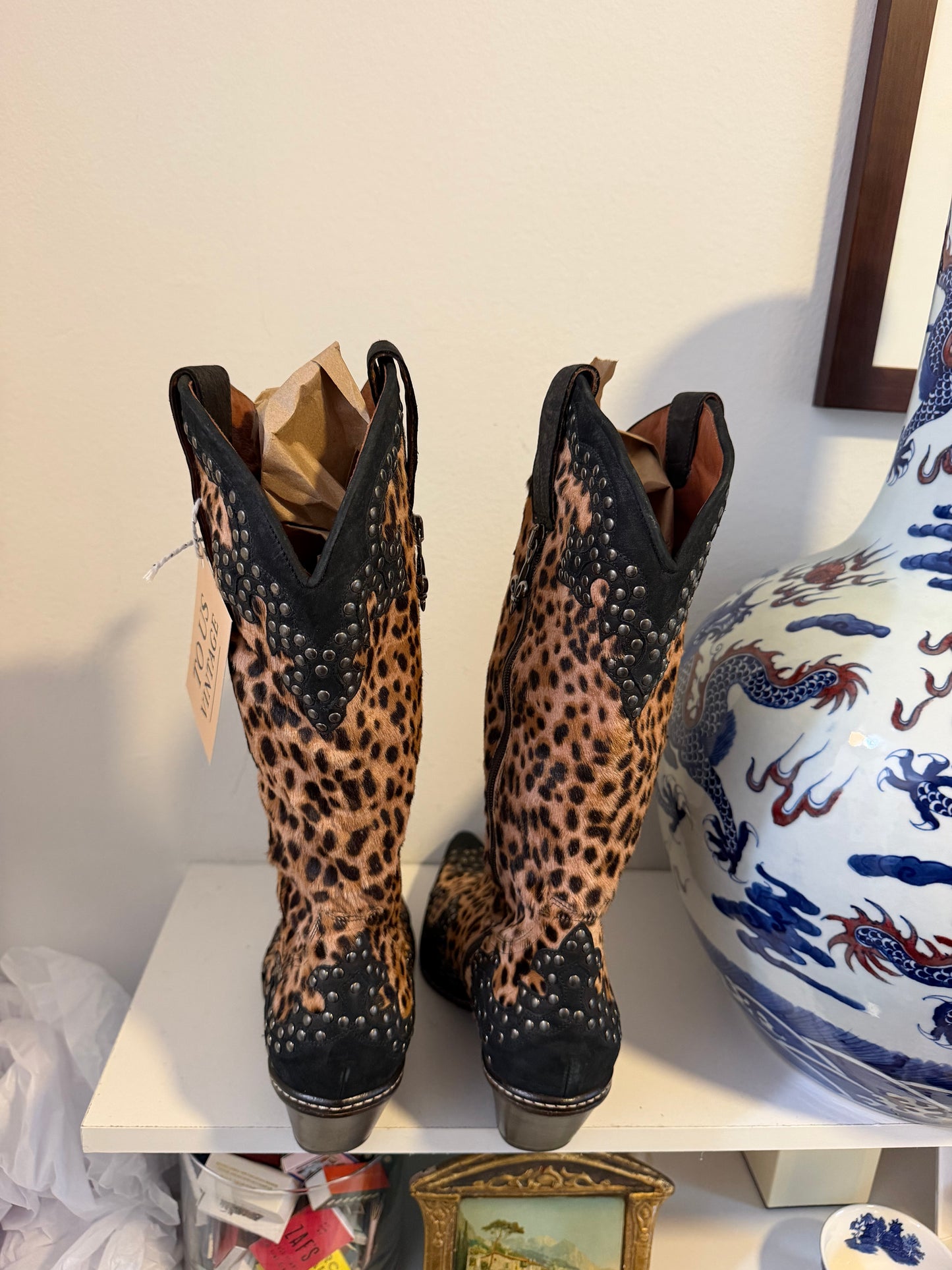 Donald J Pilner cheetah calf hair cowboy boots size 9.5 - TUV #221245