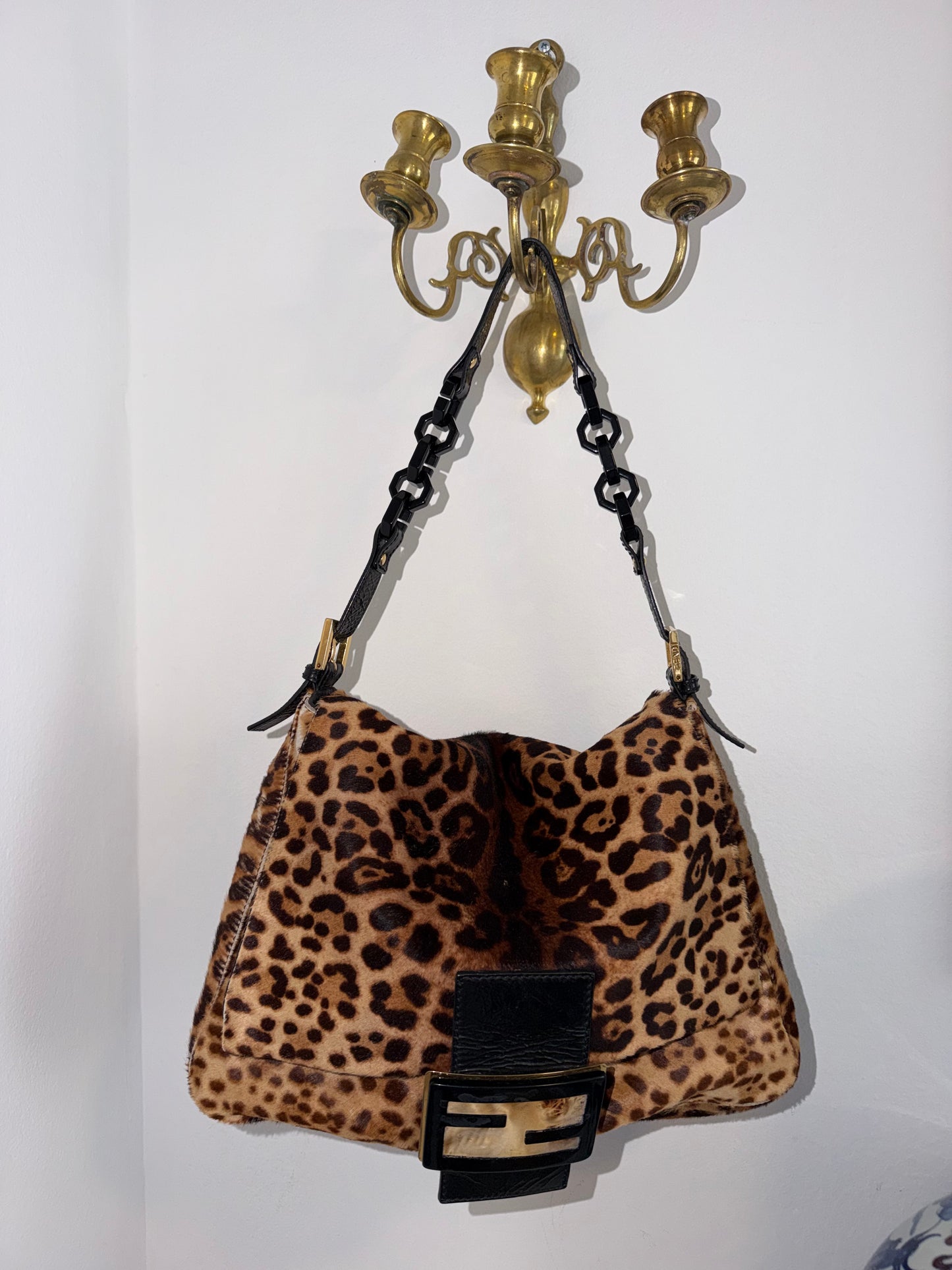 Rare Vintage Pony Hair Cheetah Mama Baguette